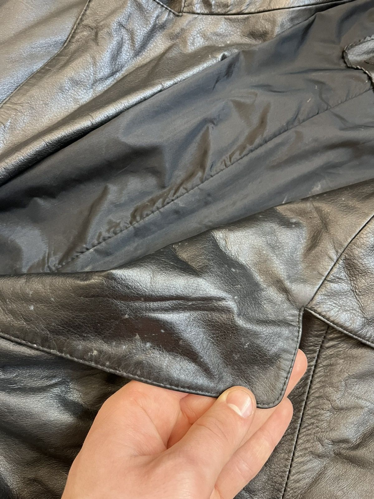 Vintage Vintage Comint Leather Coat Jacket Black minimalistic retro Size US XL / EU 56 / 4 - 13 Thumbnail
