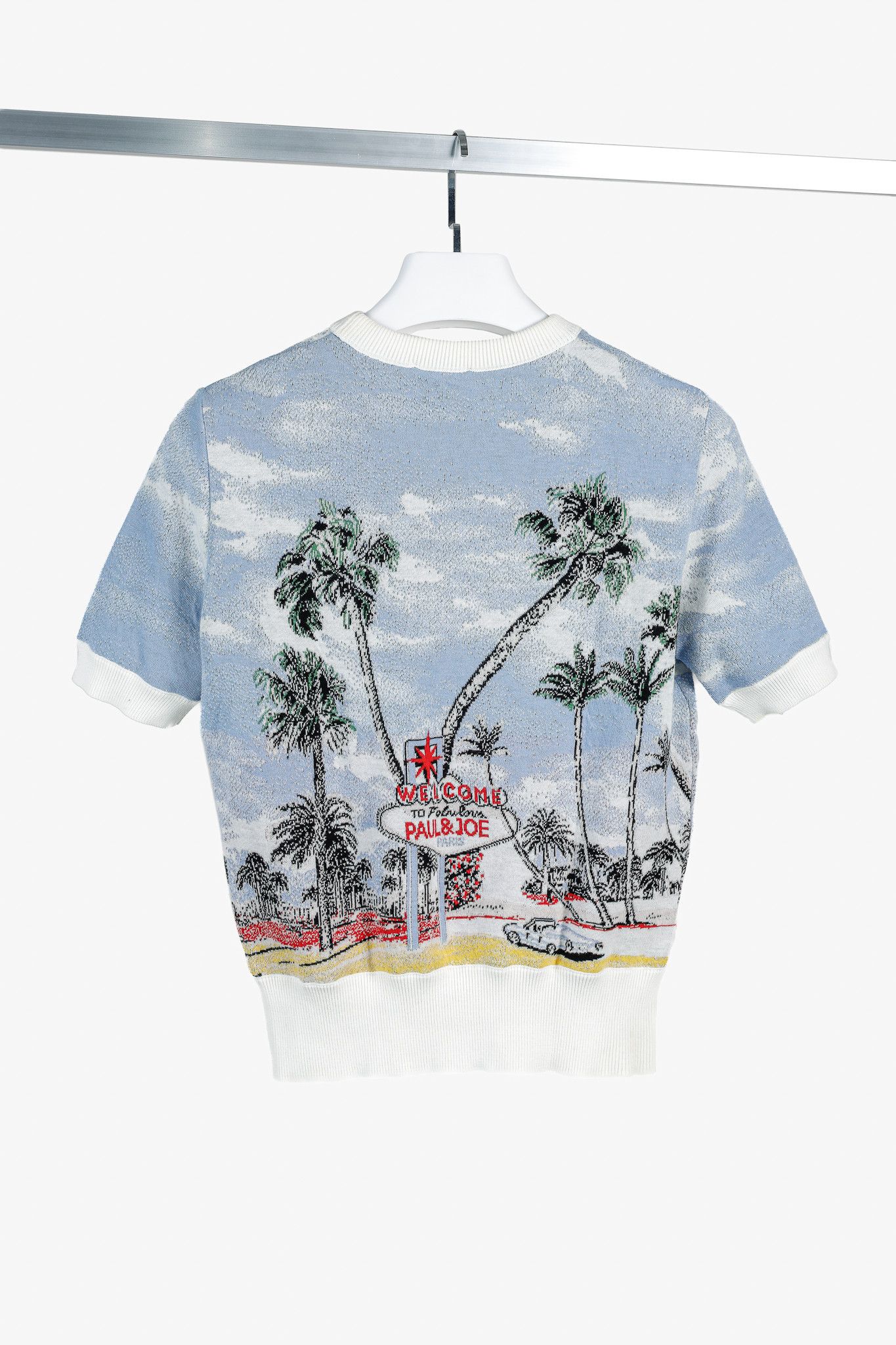 Paul & Joe Paul & Joe SS/18 Vegas-Print Cotton Short-Sleeve Sweater Size M / US 6-8 / IT 42-44 - 2 Thumbnail