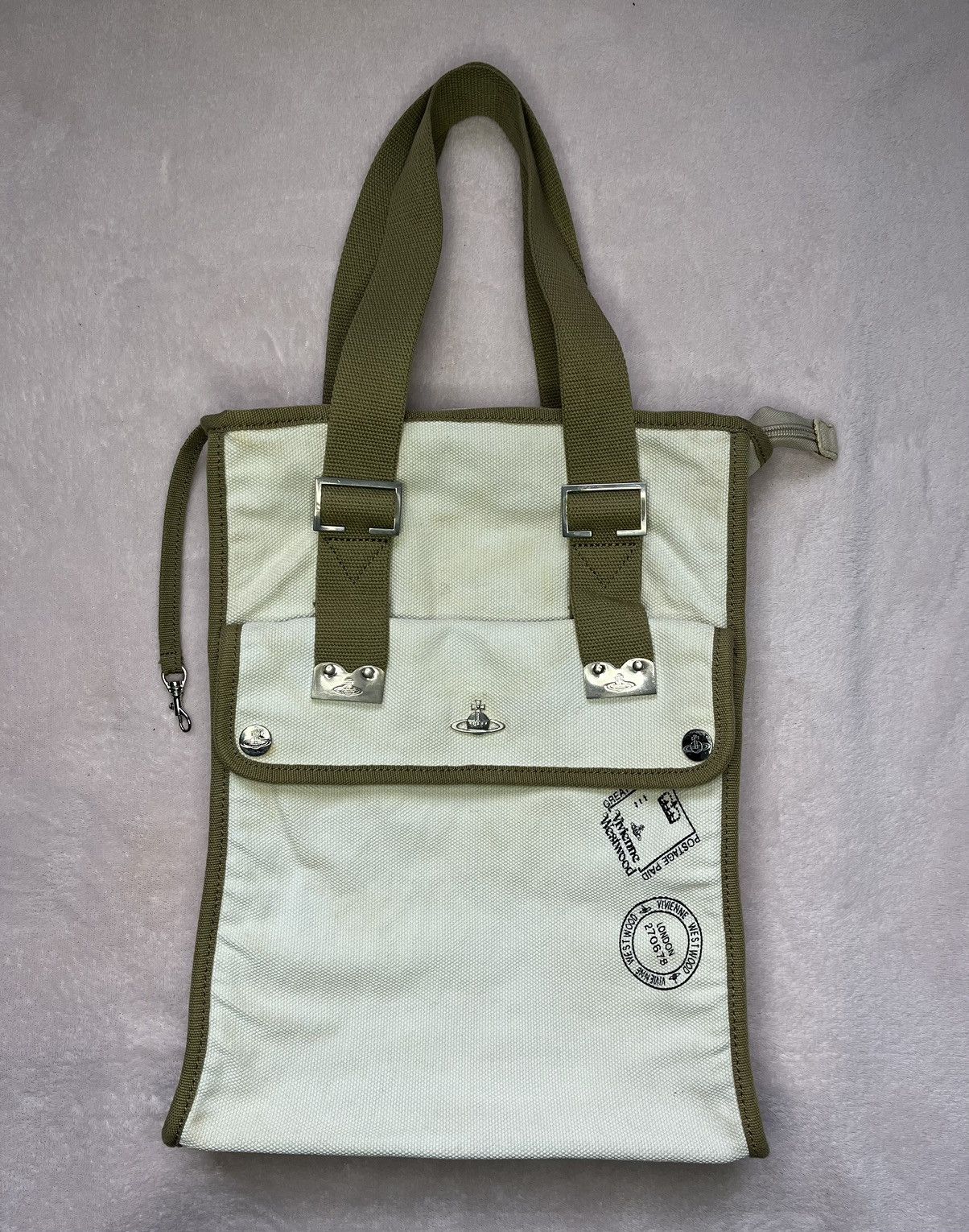 Vivienne Westwood トートバッグ EST.1971 LONDON Vivienne Westwood EST. 1971 Canvas Tote Bag Navy Orb Logo