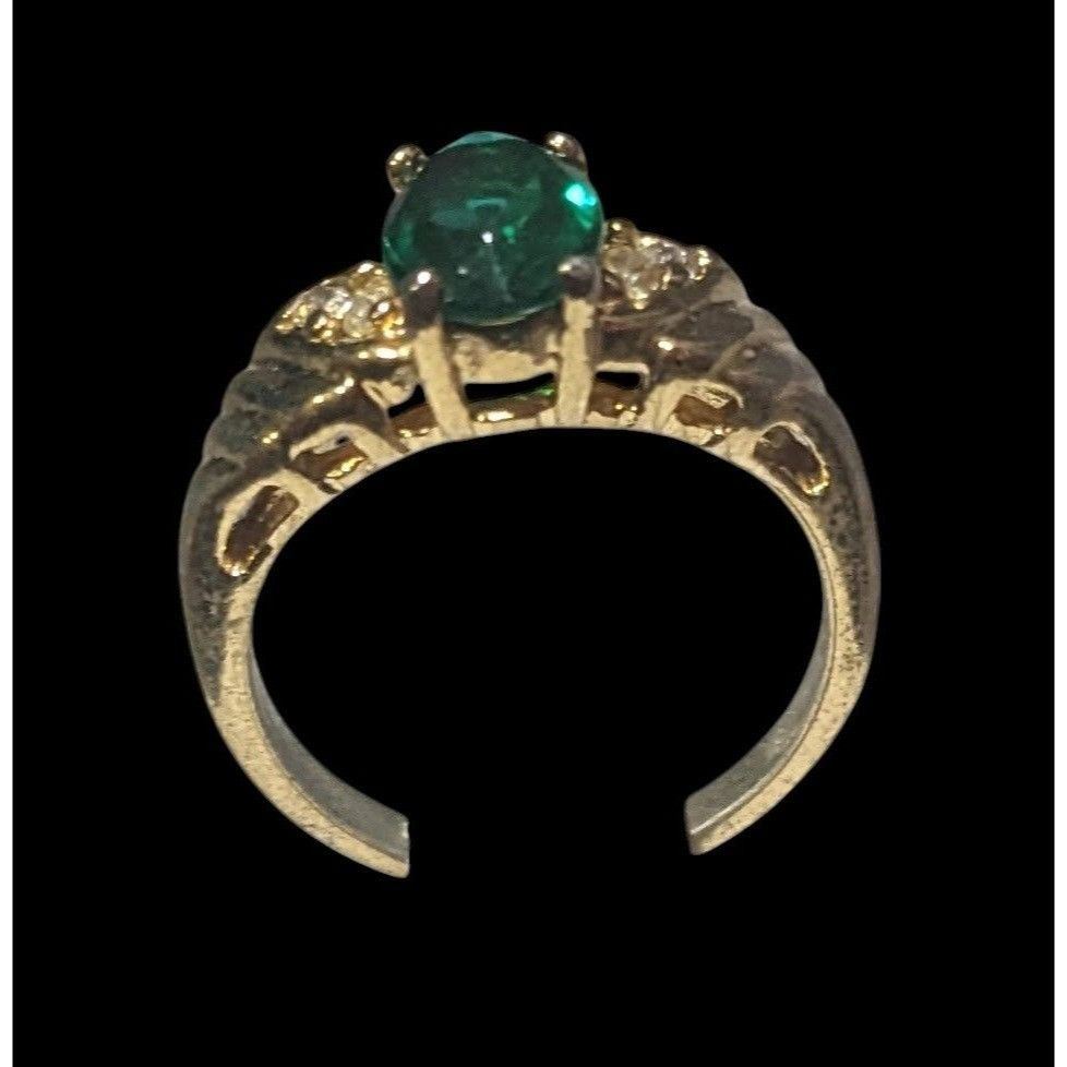 Other Elegant Mid Century Jewelry Concepts Gold Tone Ring With Gre Size ONE SIZE - 13 Thumbnail