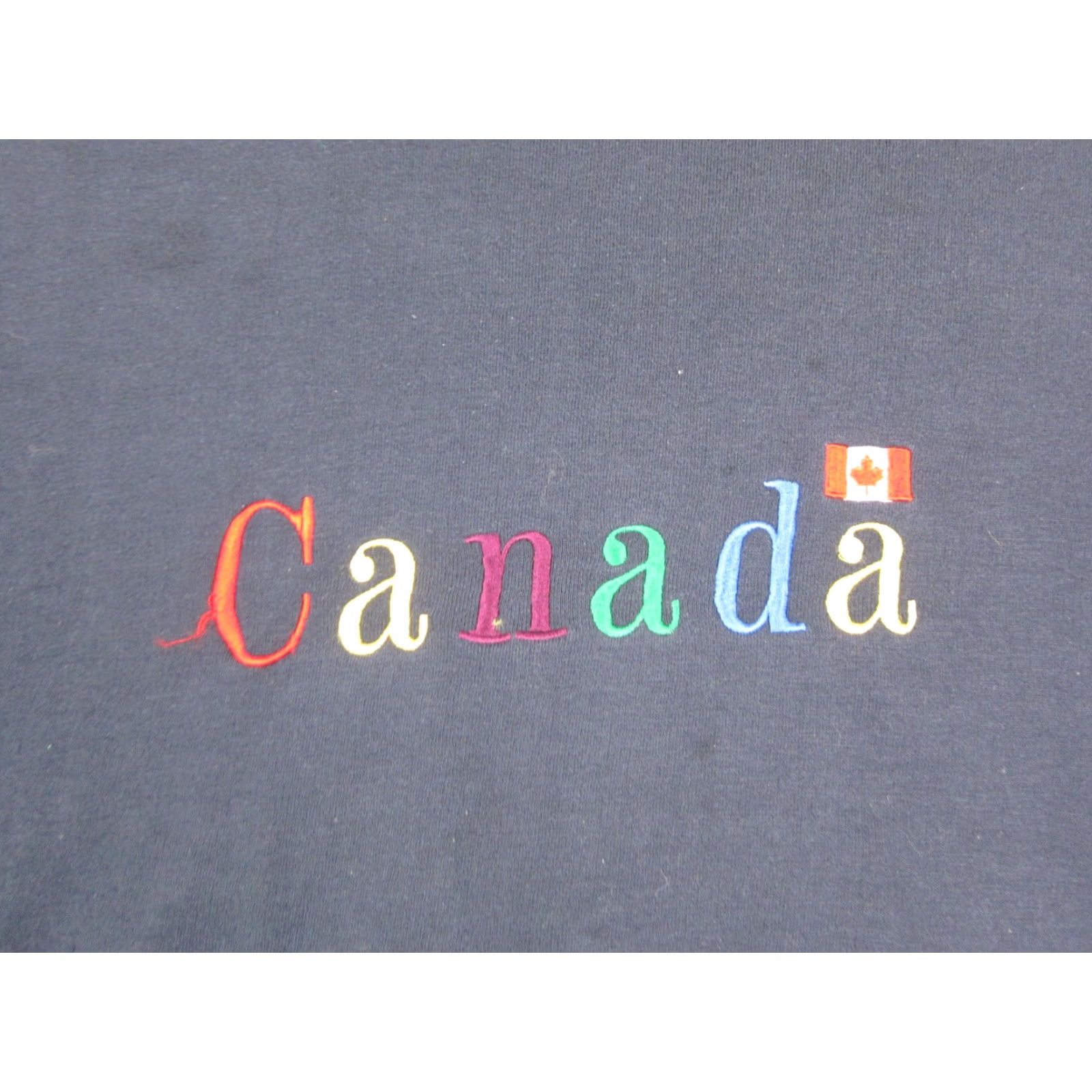 Vintage VINTAGE Impressions Canada Sweatshirt Mens XL Blue Embroidered Pullover 90s Crew Neck 100% Cotton Polyester Fleece Size US XL / EU 56 / 4 - 2 Thumbnail