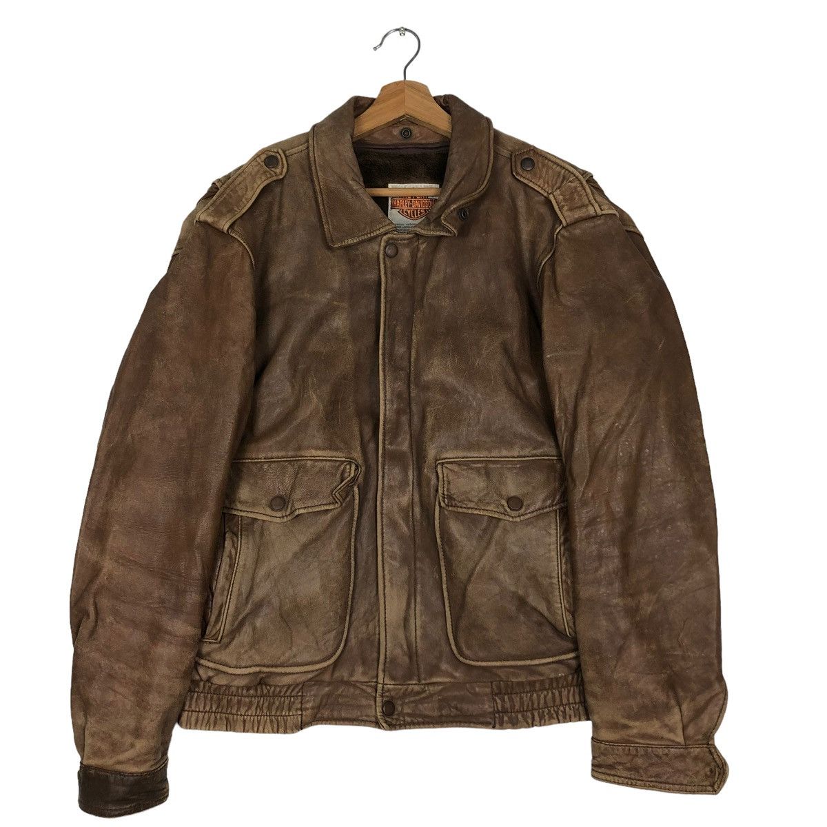 Harley Davidson 🔥80’s Vtg Biker Leather Jacket Harley Davidson USA Size US M / EU 48-50 / 2 - 1 Thumbnail