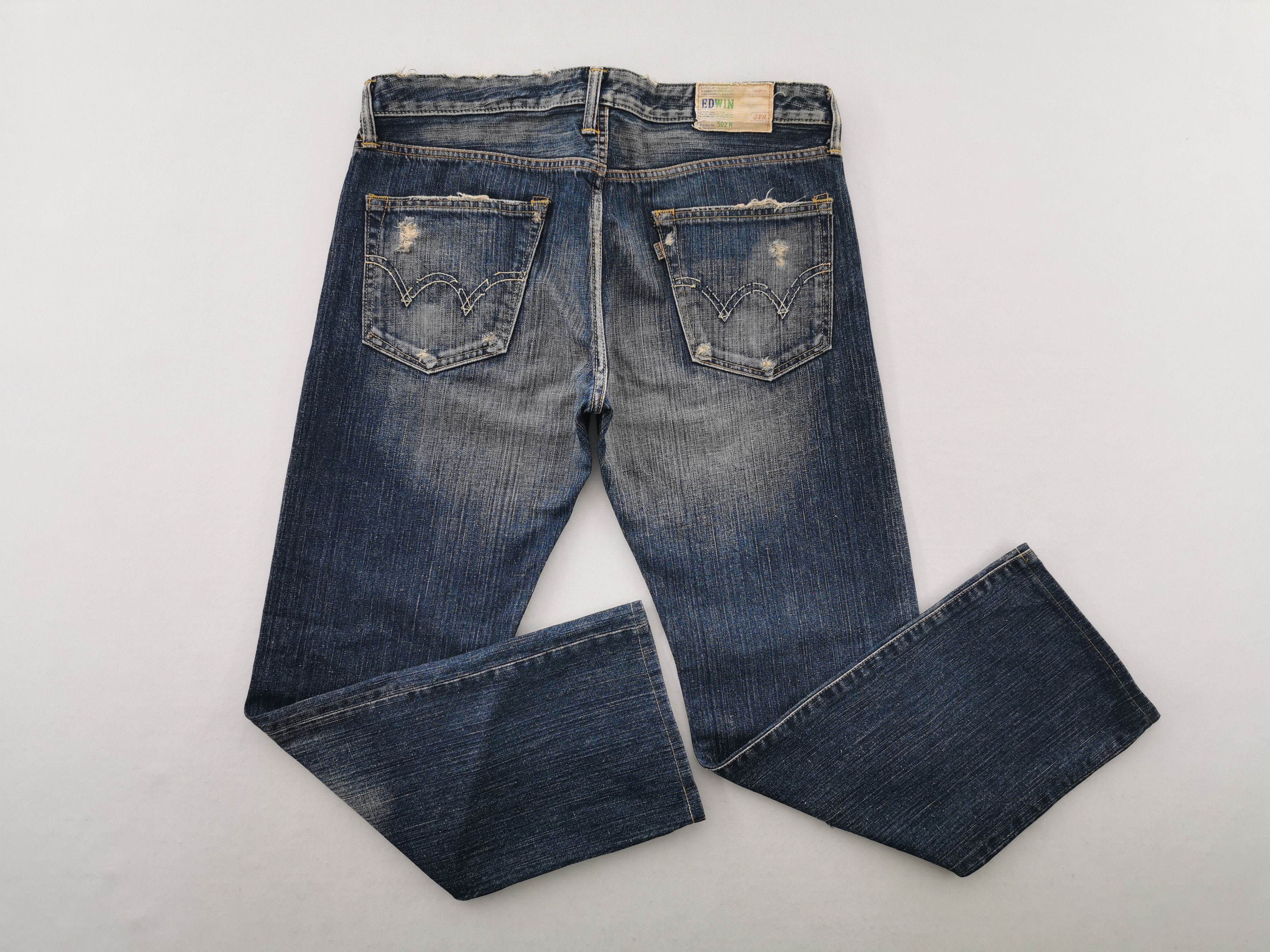 Edwin Distressed Vintage Edwin Lot 502R Denim Made In Japan Size US 37 - 5 Thumbnail