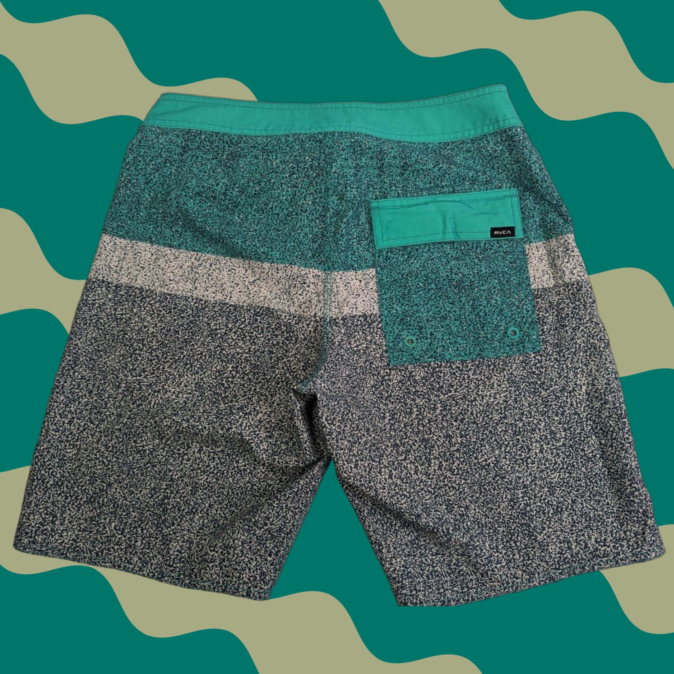 RVCA RVCA Swim Shorts Trunks Men's 29 Green Static Lightweight Performance Stretch Bottom Size US 29 - 1 Thumbnail