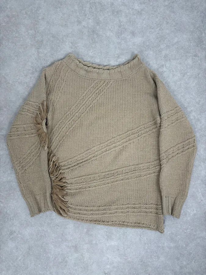 Roberto Cavalli 2000s Cavalli 3D Flowers Beige Knit Sweater Size S / US 4 / IT 40 - 1 Thumbnail