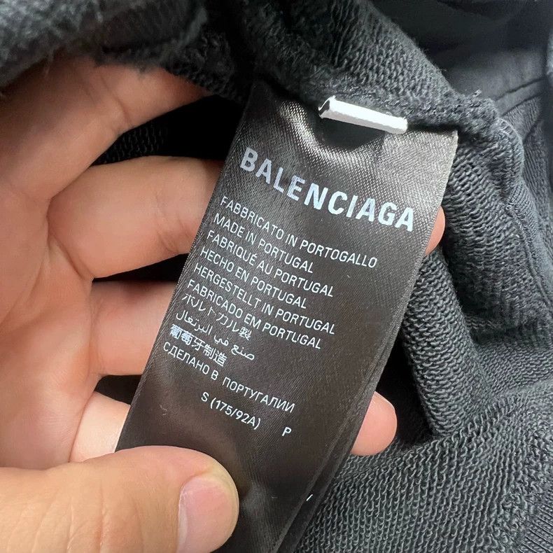 Balenciaga Balenciaga Black and silver tape Logo hoodie Size US XXS / EU 40 - 4 Thumbnail