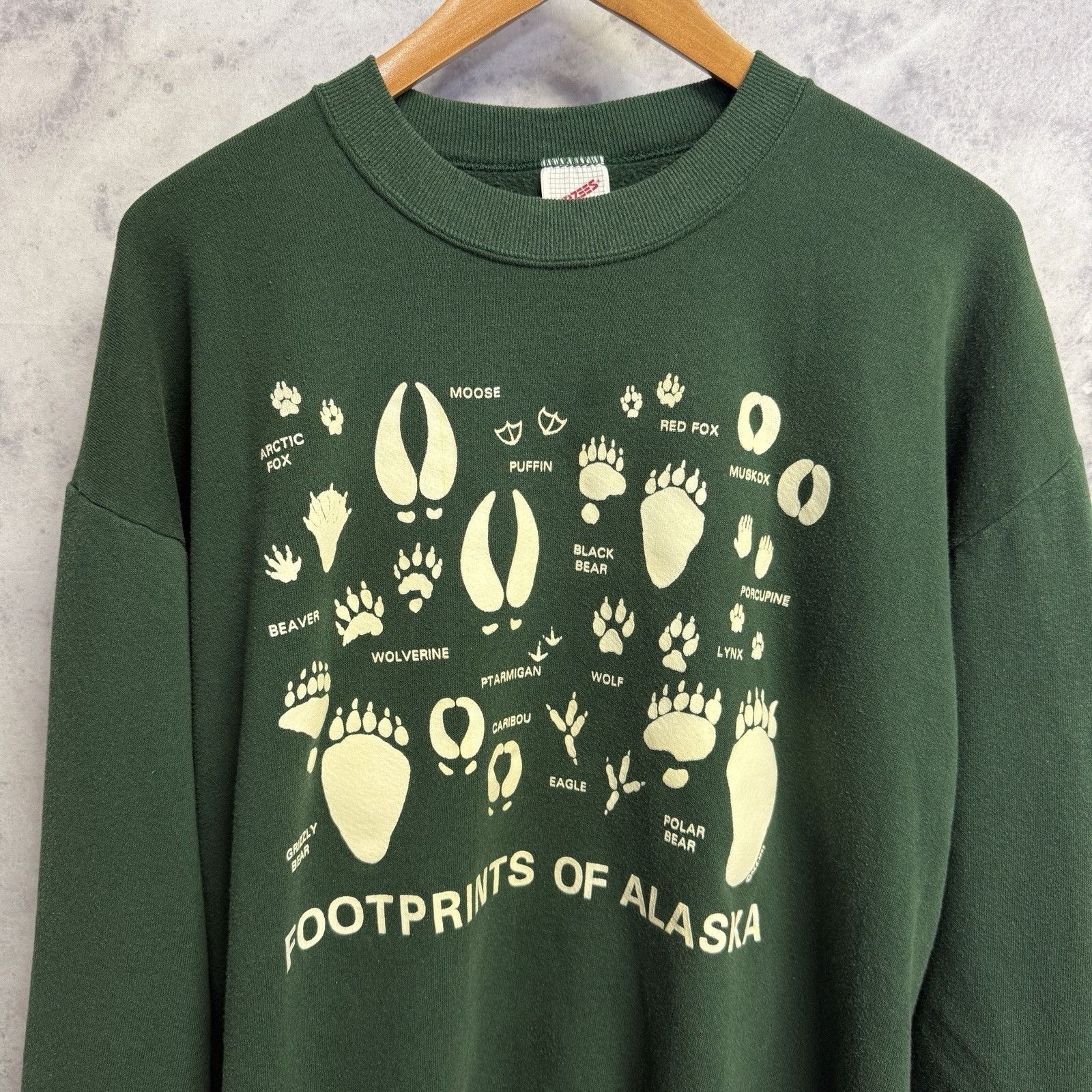 Vintage Vintage Footprints of Alaska Nature Sweatshirt Green Size US XL / EU 56 / 4 - 1 Thumbnail
