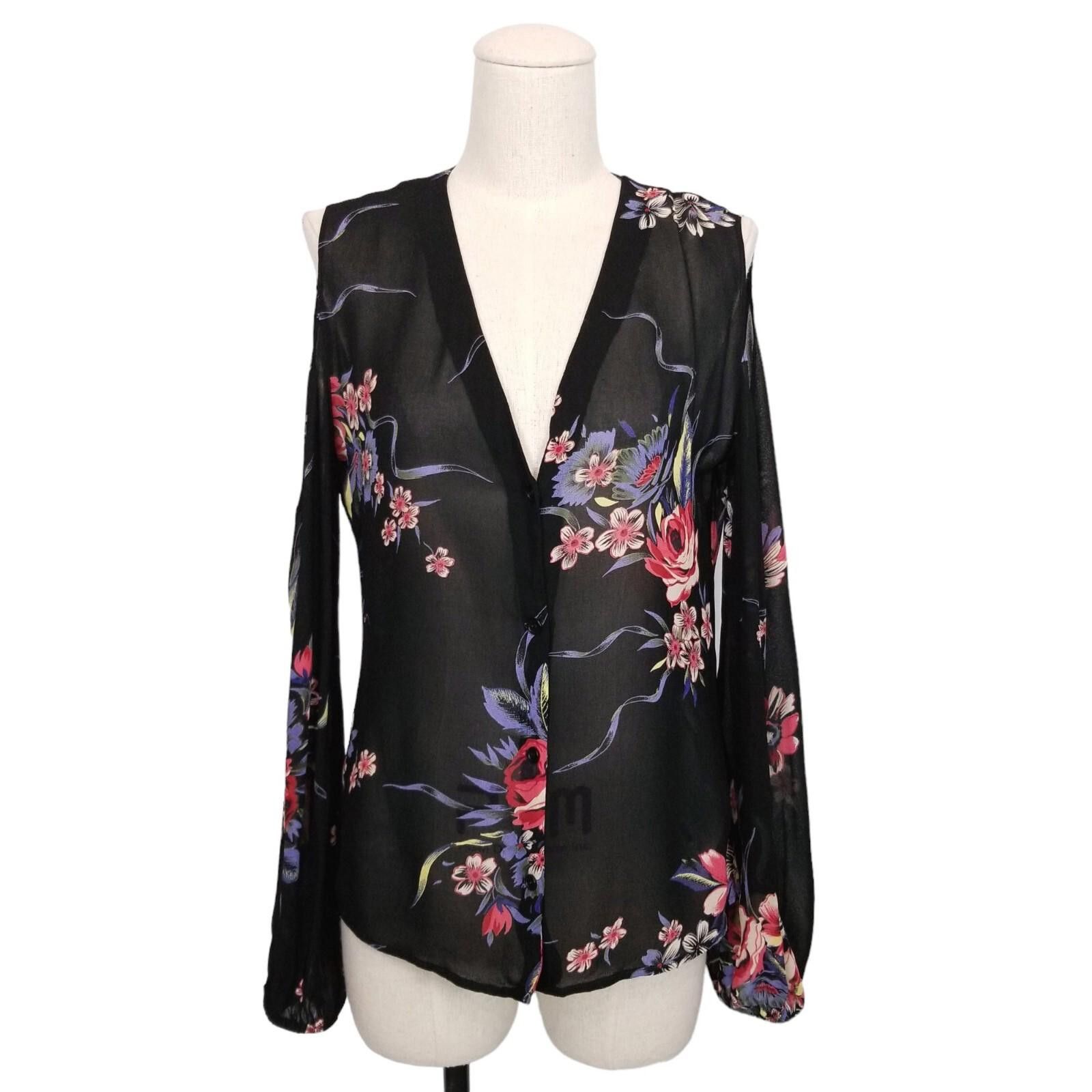 Reformation Reformation Cold Shoulder Sheer Floral Blouse Sz Small Size S / US 4 / IT 40 - 1 Thumbnail