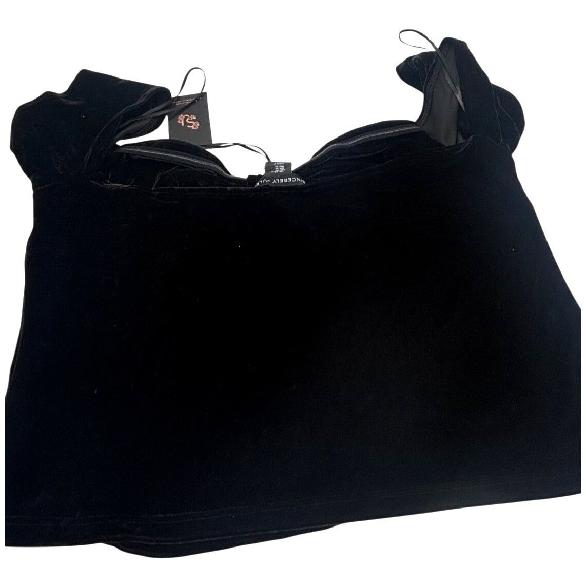Other Sincerely Jules Velvet Off-Shoulder Cropped Top With Bow Det Size L / US 10 / IT 46 - 8 Thumbnail