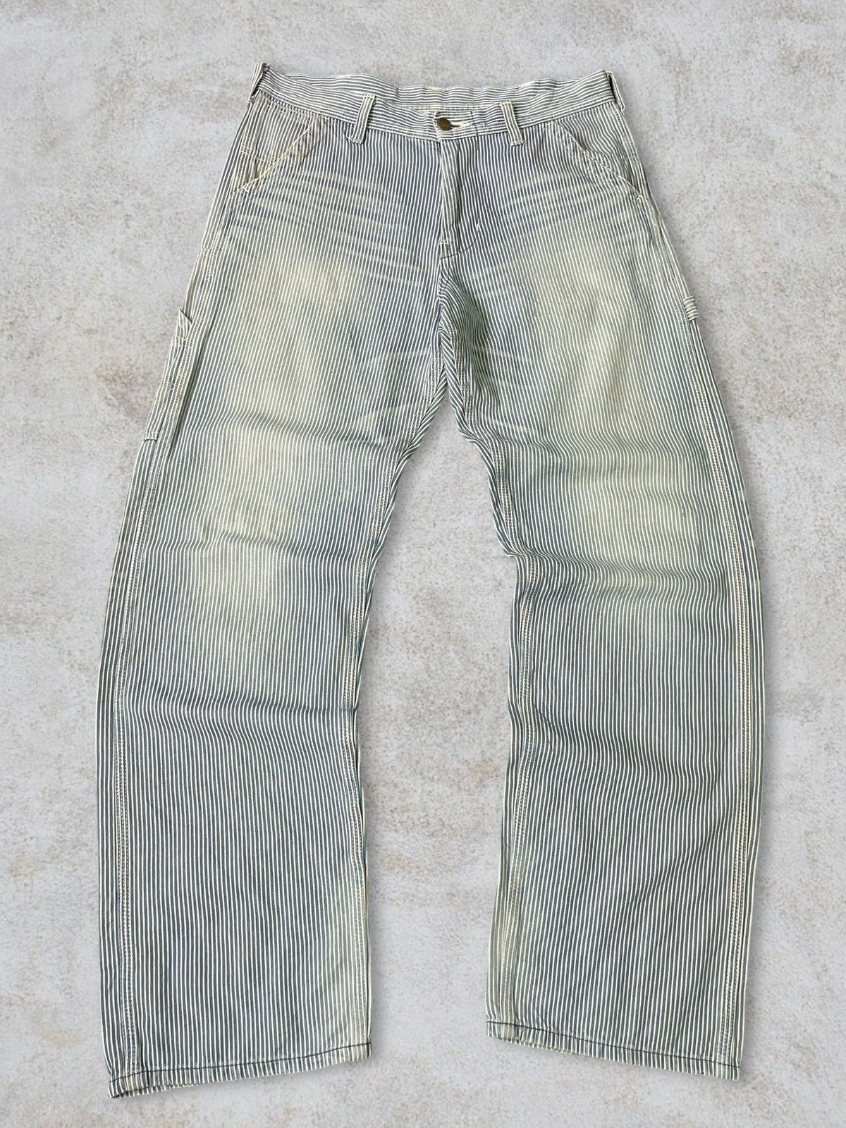 Lee Vintage Lee Hickory Iconic Railroad Carpenter Loose Jeans Size US 33 - 6 Thumbnail