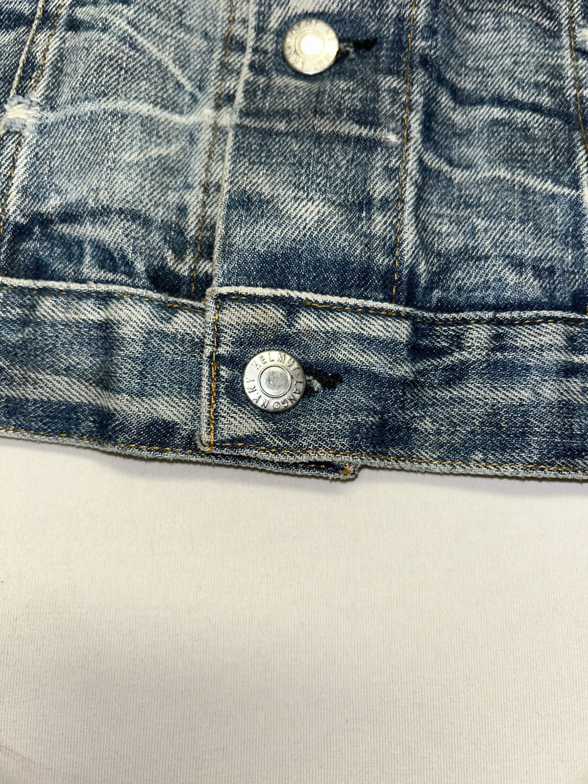 Helmut Lang 2004 Marble Wash Broken Denim Jacket Size US M / EU 48-50 / 2 - 13 Thumbnail