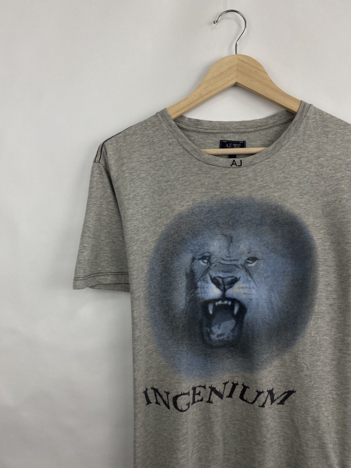 Armani 🇺🇸 Vintage 90s Armani Lion Ingenium Mighty latin language tee Size US XL / EU 56 / 4 - 2 Thumbnail