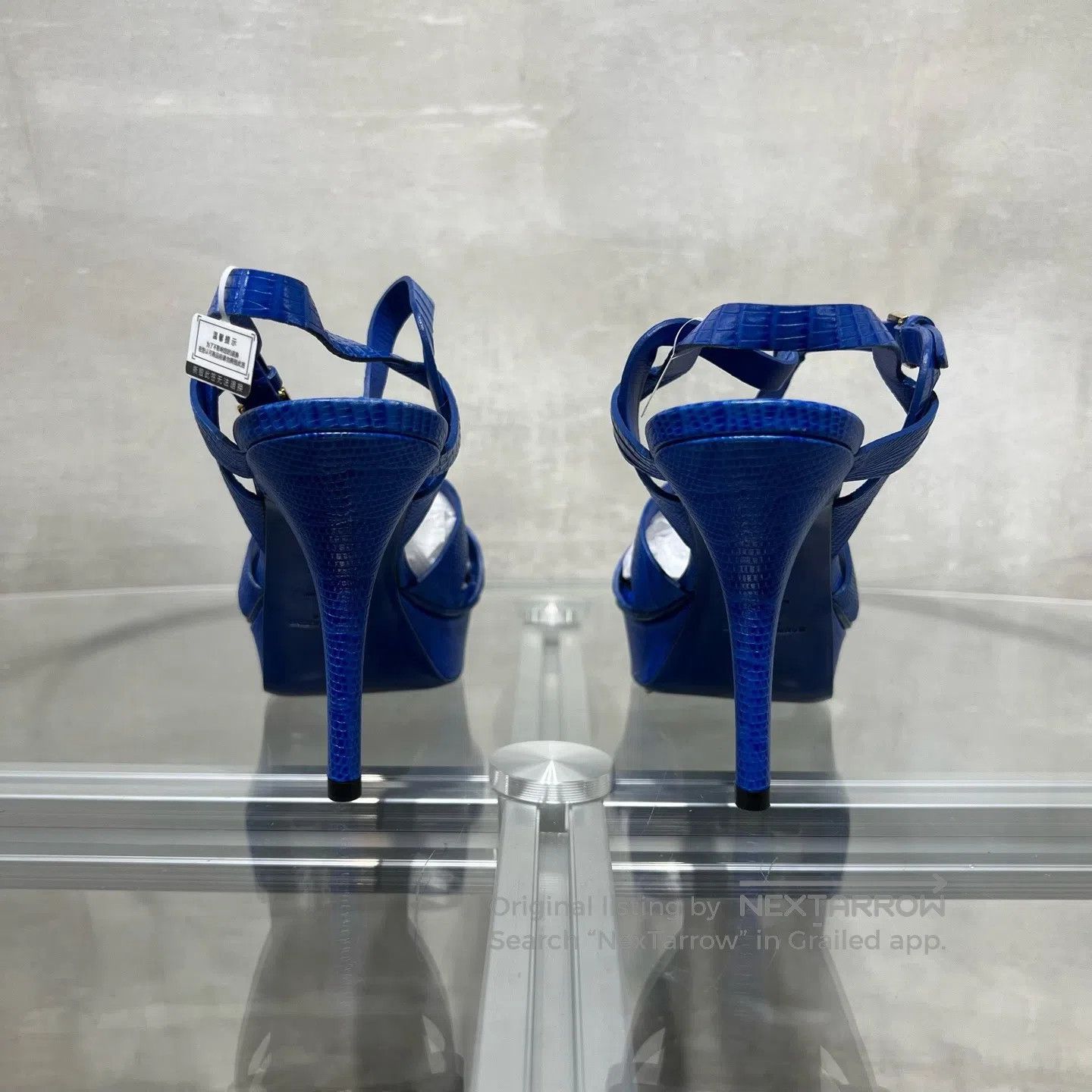 Saint Laurent Paris Saint Laurent Paris Ms.High-heeled Sandals, Blue Size US 8 / IT 38 - 6 Thumbnail