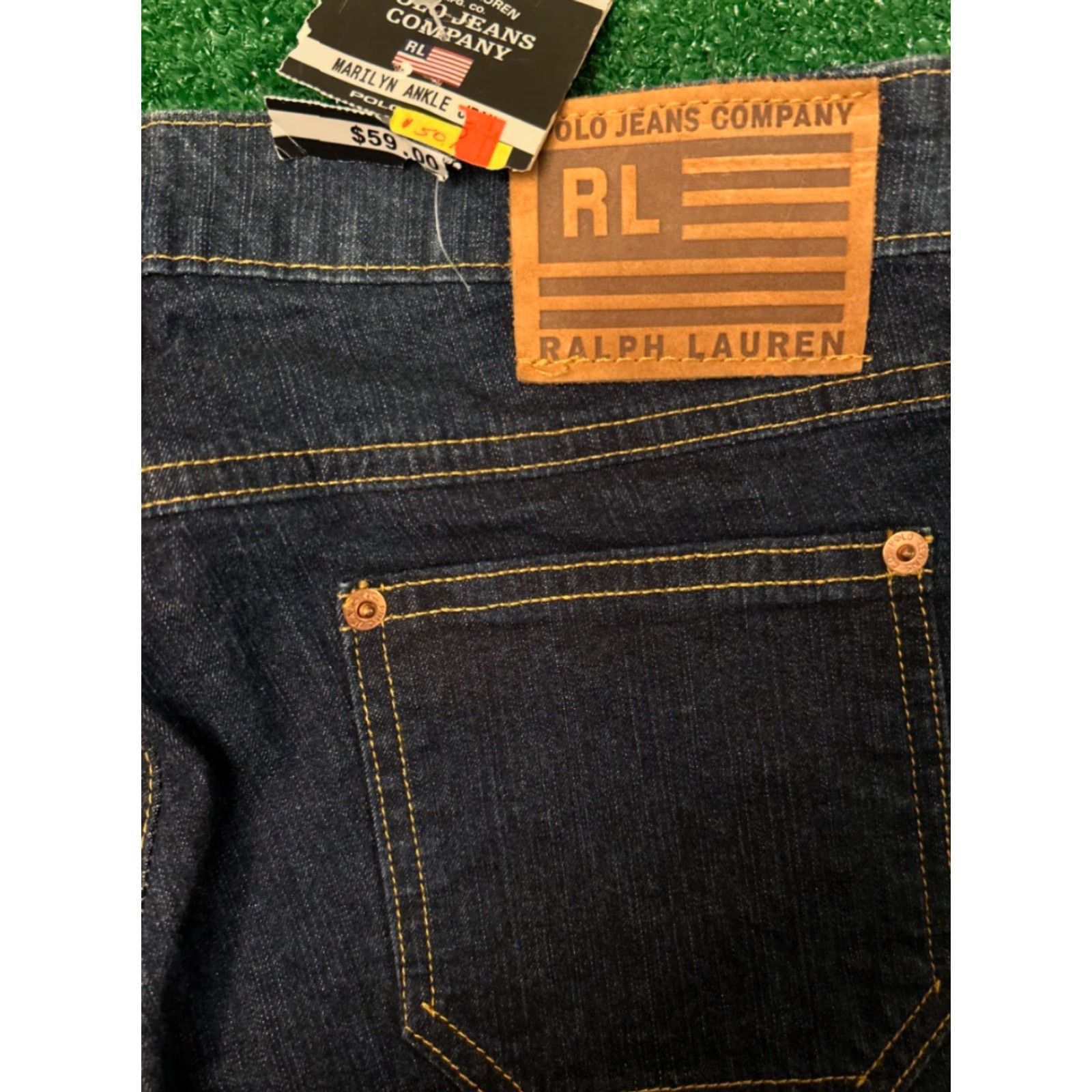 Polo Ralph Lauren VINTAGE Polo Jeans Marilyn Ankle Zip Jeans Womens Size 6 90s Polo Ralph Lauren Blue Size 28" / US 6 / IT 42 - 4 Thumbnail