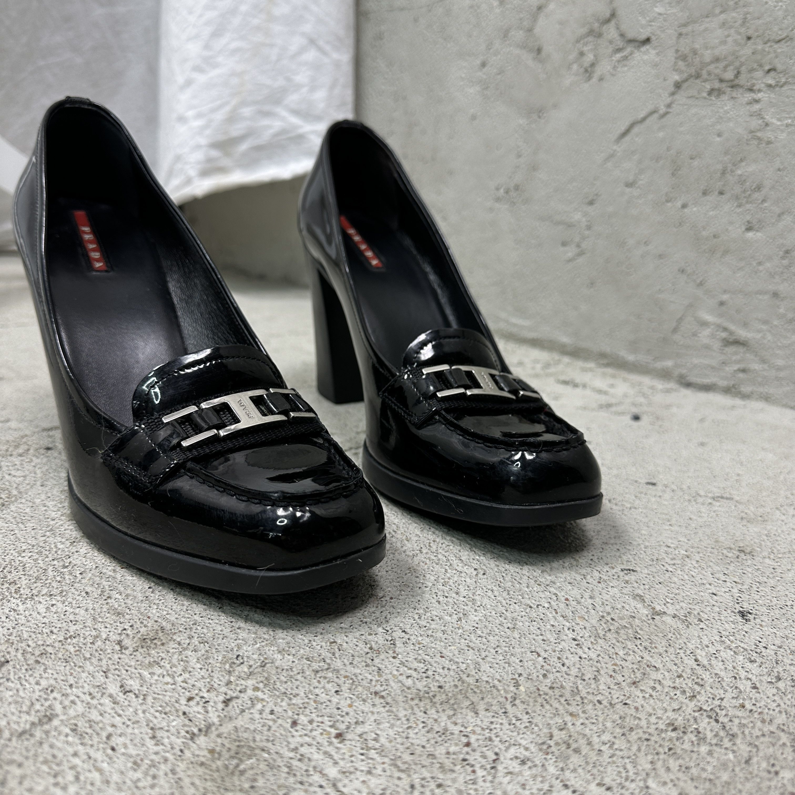 Prada Vintage Avant Garde Old Money Prada Heeled Mocassins Y2K Size US 9 / IT 39 - 11 Thumbnail