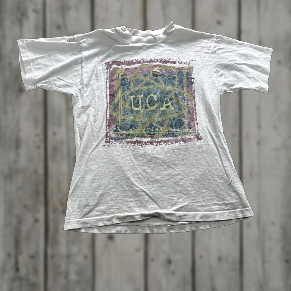 Vintage VINTAGE UCA Cheerleader Shirt Mens L SS White Graphic Tee Distressed Cheerleading Camp Size US M / EU 48-50 / 2 - 1 Thumbnail