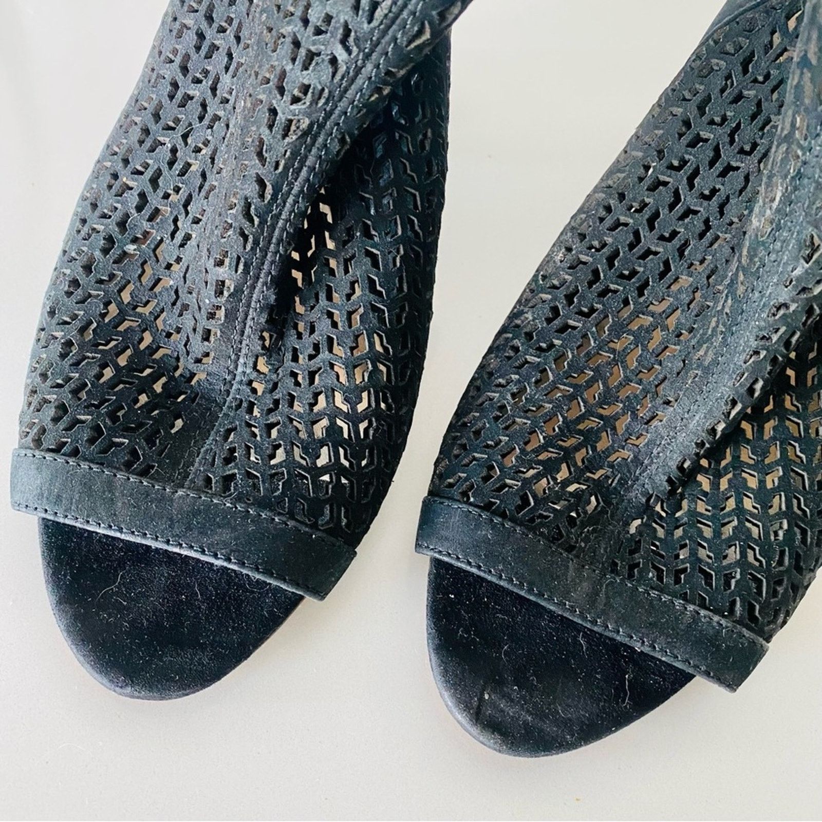 Vince Camuto VINCE CAMUTO Black Leather Slingback Open Toe Sandals Heel Size US 10 / IT 40 - 2 Thumbnail