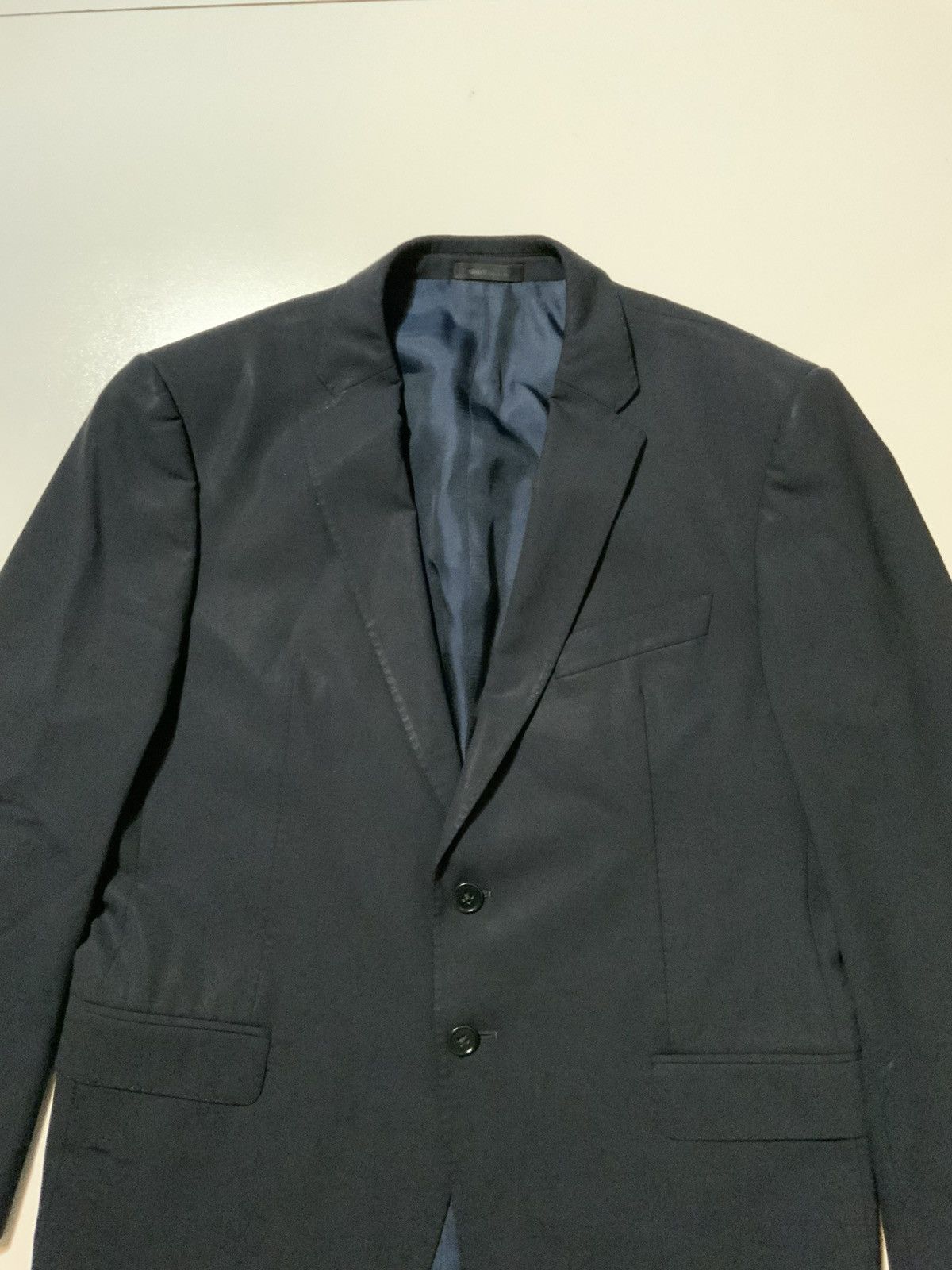 Armani Collezioni Armani Collezioni M Line Navy Wool Two Button Blazer Jacket Size US S / EU 44-46 / 1 - 4 Thumbnail