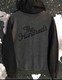 The Hundreds L/S Hoodie with Baseball Jersey Placket - Men's, Black,  Gray, XL