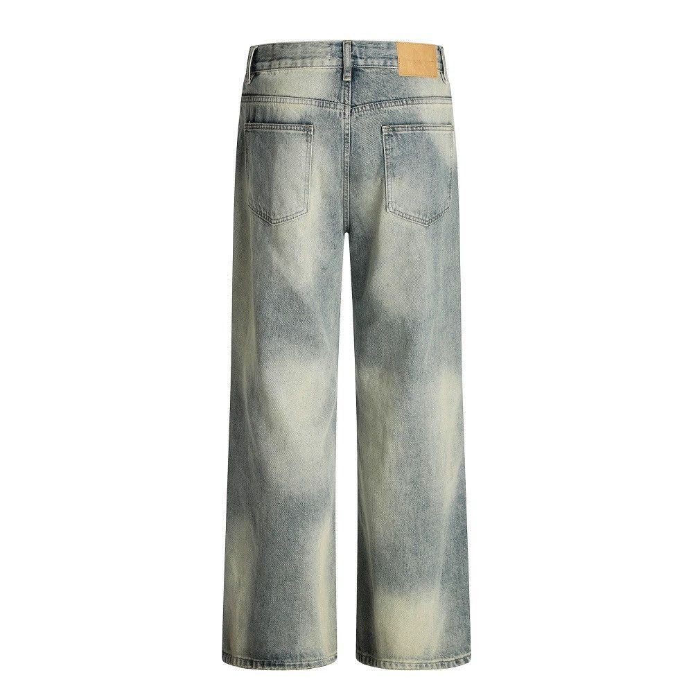 Jean Men's casual punk distressed tie-dye washed gradient jeans Size US 32 / EU 48 - 2 Thumbnail