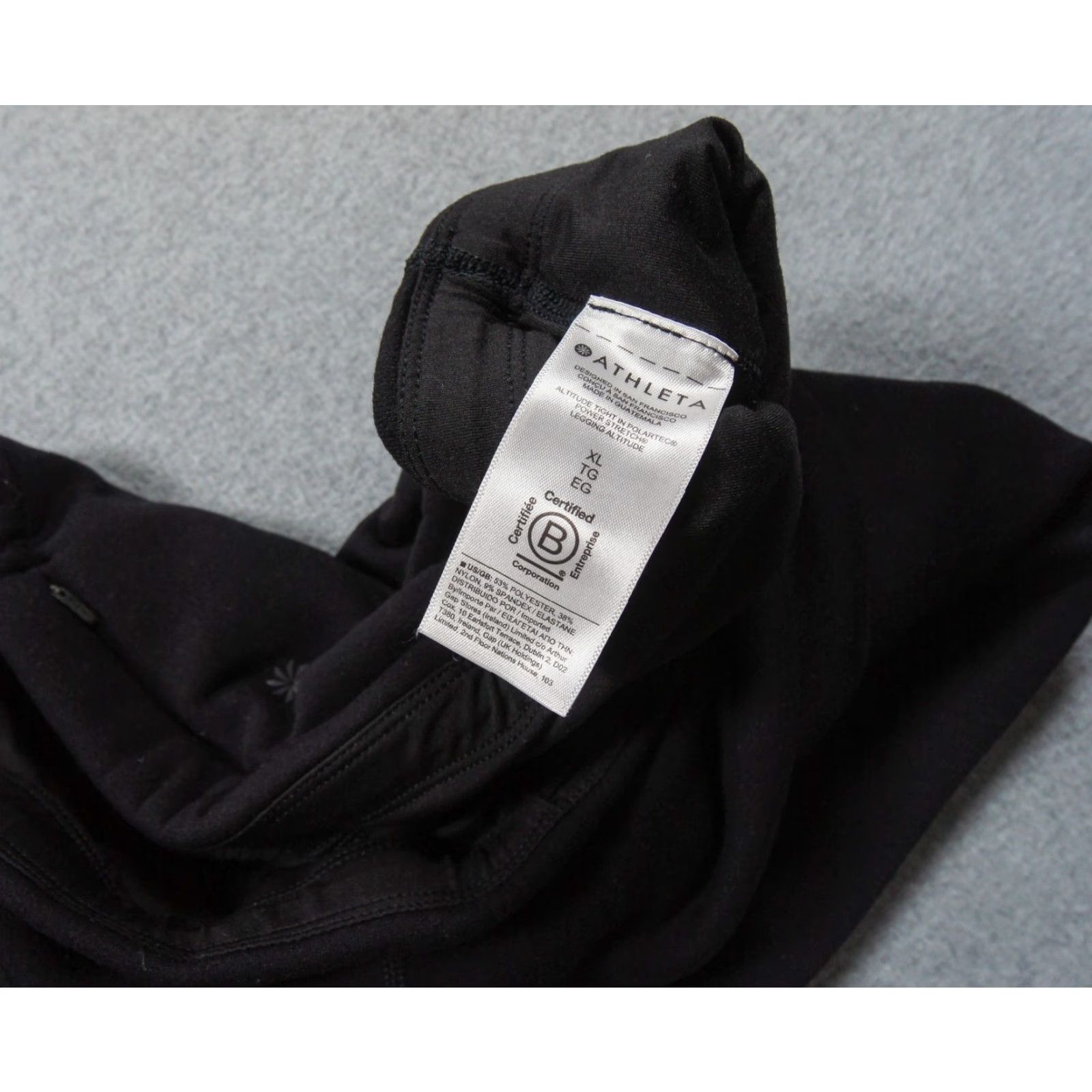 Athleta Athleta Leggings Womens XL Black Fleece Altitude Tight Polartec Stretch Pattern: Solid, Inseam 28 in, Pull On, Activewear, Casual, Outdoor Size 40" / US 18 - 6 Thumbnail