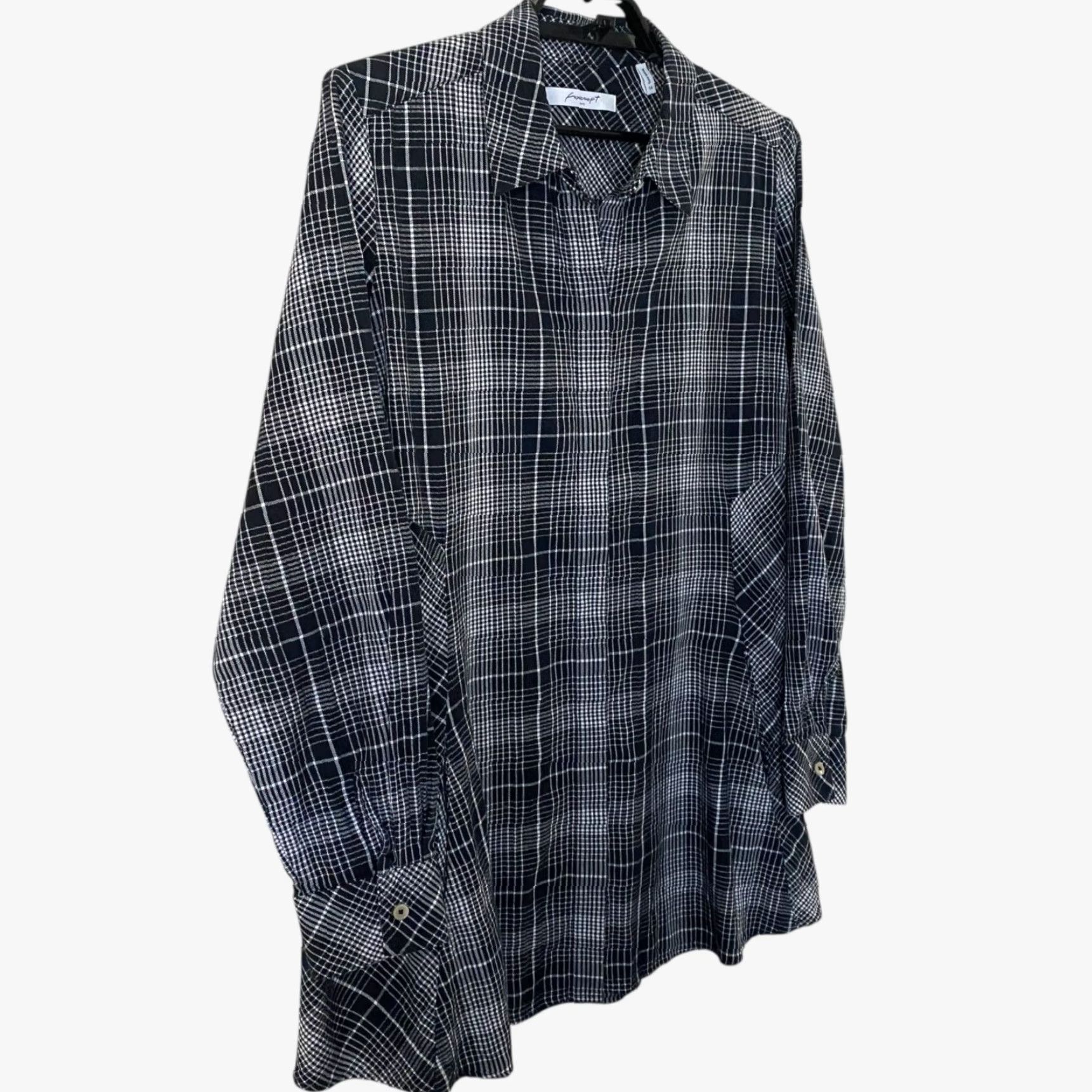 Vintage VINTAGE Foxcroft Plaid Tunic Button-Up Long Sleeve Women’s Size 14 Casual Workwear Black Size XL / US 12-14 / IT 48-50 - 3 Thumbnail
