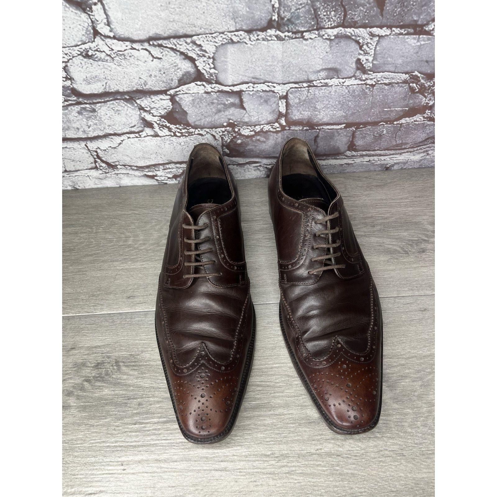 Dolce & Gabbana Dolce & Gabbana Brown Leather Oxfords Lace Up Wingtip Shoes Size US 7.5 / EU 40-41 - 2 Thumbnail