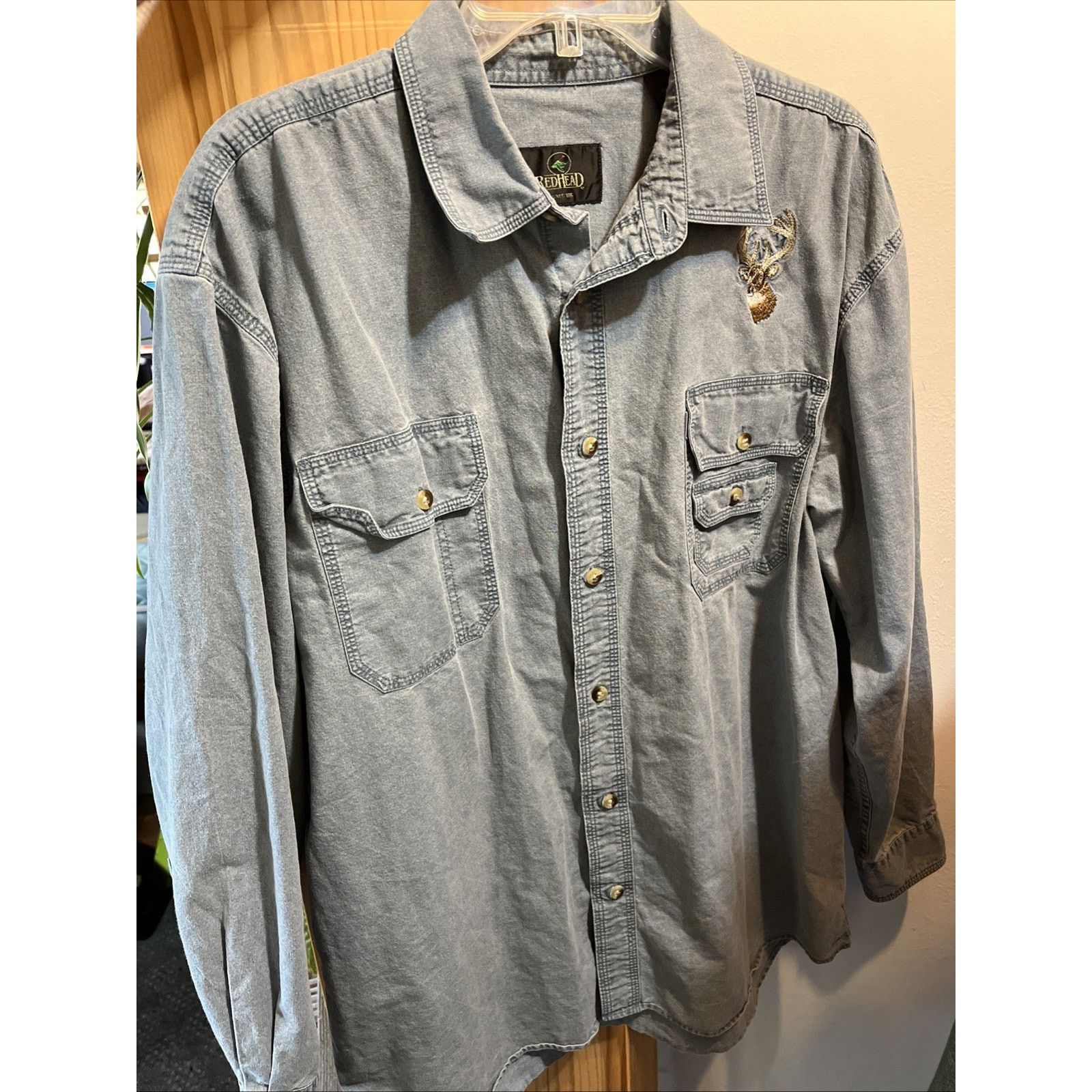 Redhead Redhead VTG Shirt Men’s L Blue Canvas Long Sleeve Button Size US L / EU 52-54 / 3 - 11 Thumbnail