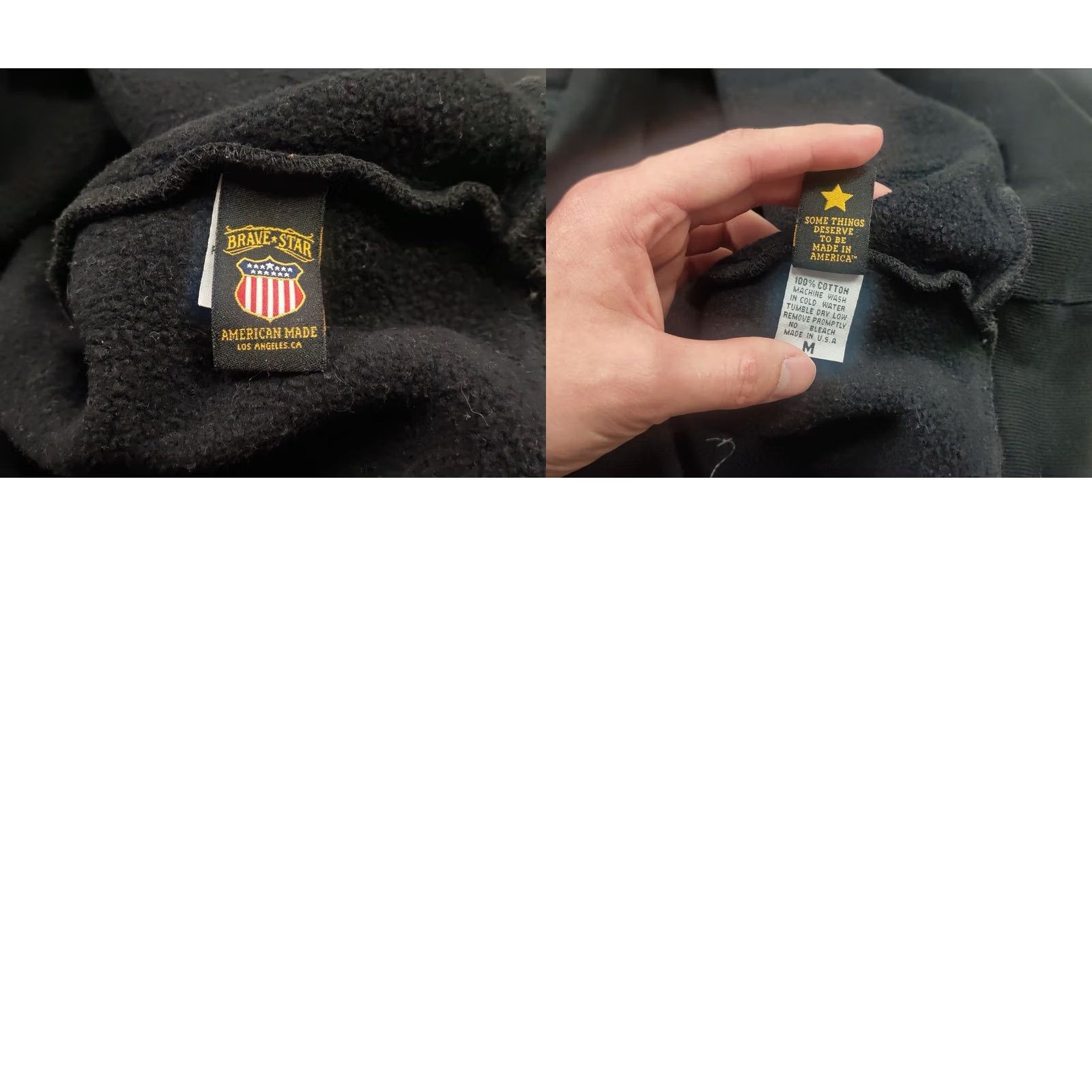 Vintage BRAVE STAR SELVAGE Los Angeles American Made Cotton Black Hoodie Shirt Men M Cold Weather 90s Army Vintage-Style Size US M / EU 48-50 / 2 - 9 Thumbnail
