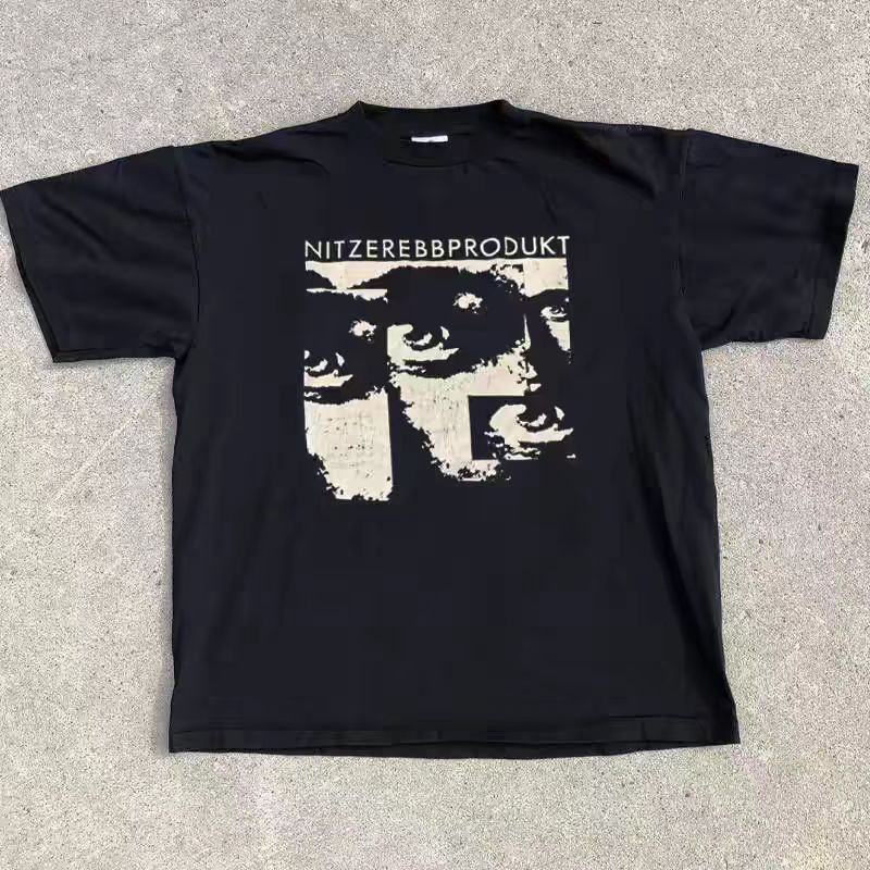 Vintage Black Loose Pattern Printed Short Sleeve T-Shirt Size US L / EU 52-54 / 3 - 1 Thumbnail