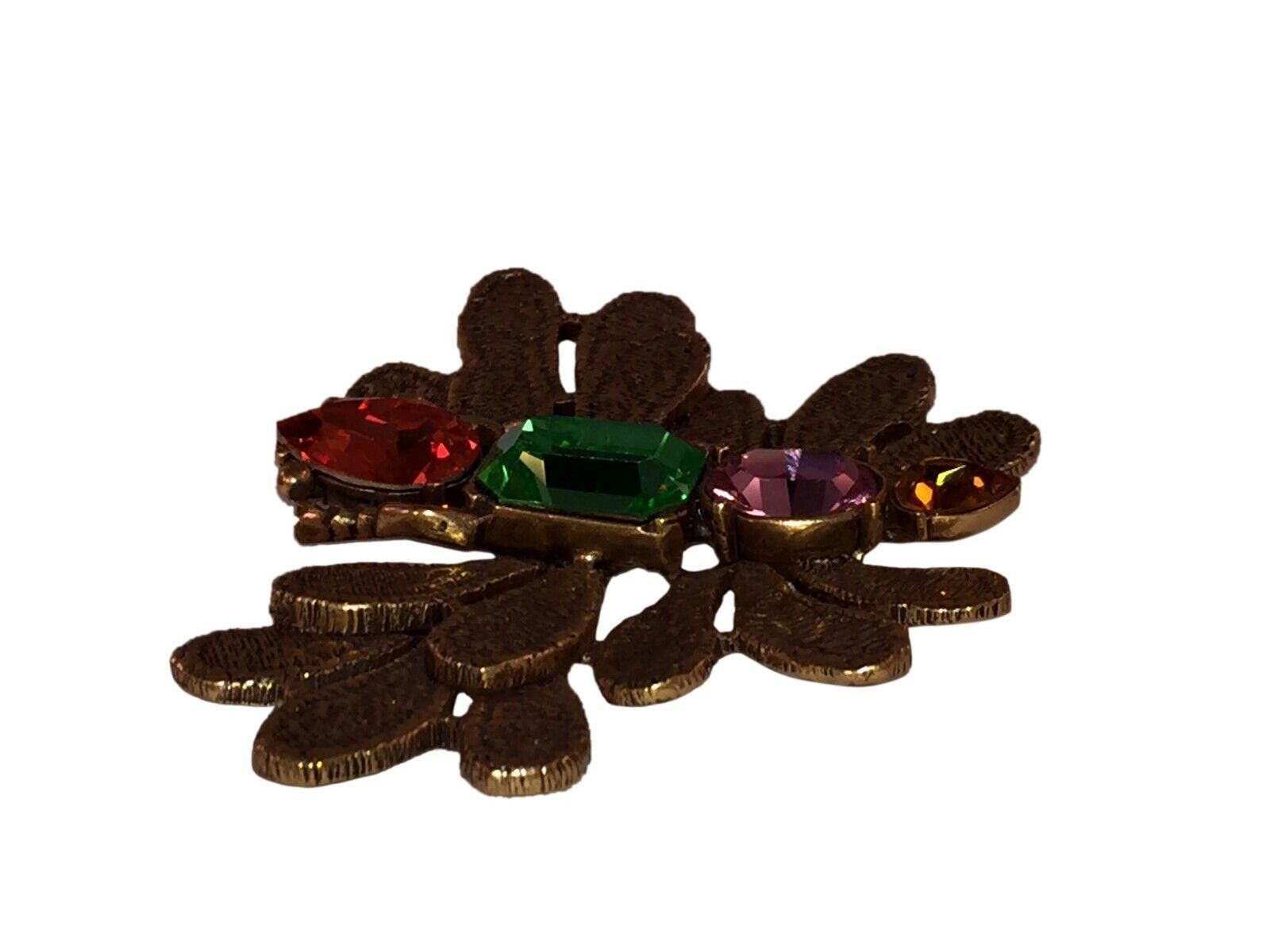 Oscar De La Renta Oscar Renta Cut Out Lace Metal Butterfly Statement Brooch Size ONE SIZE - 4 Thumbnail