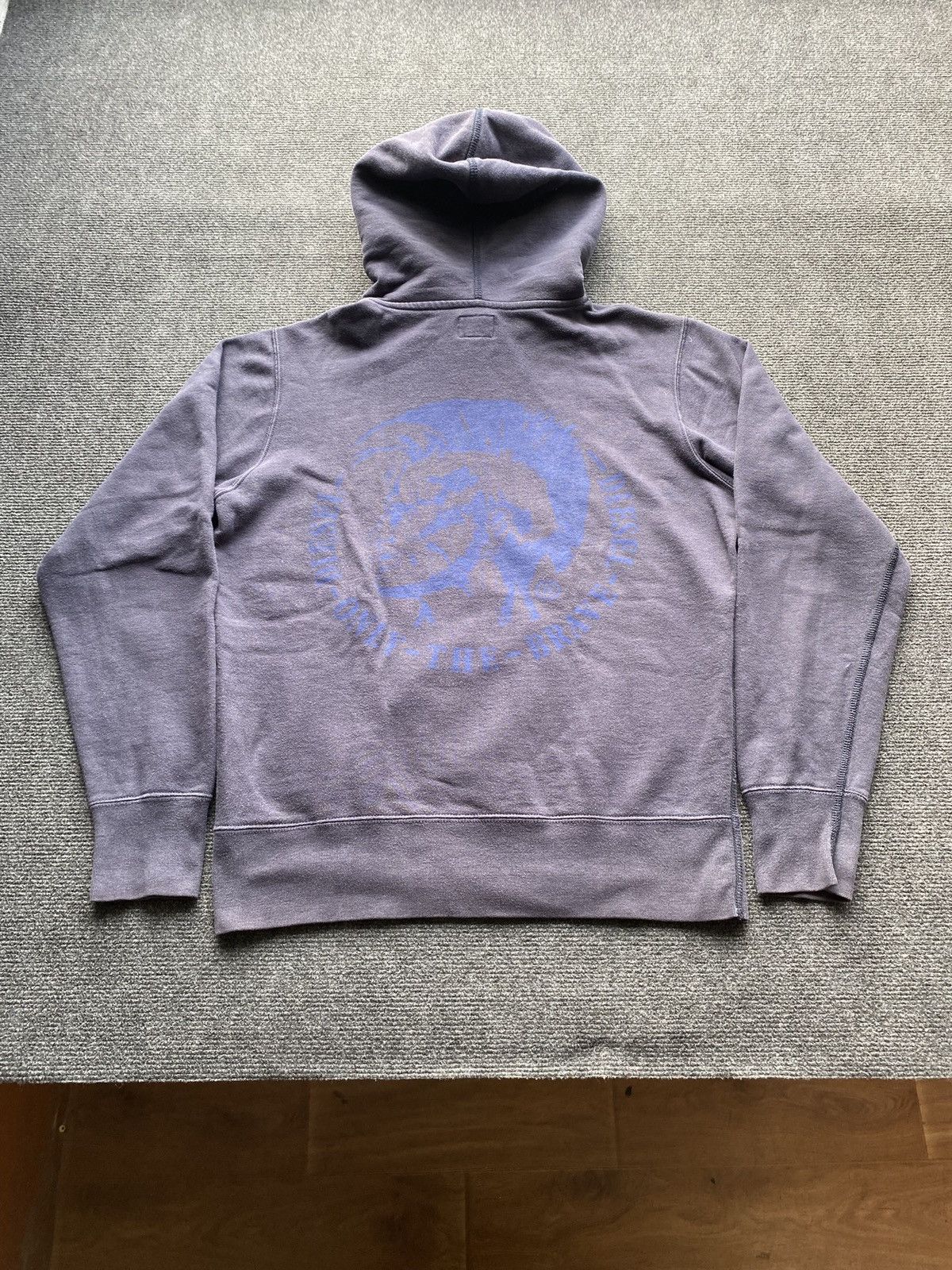 Diesel 🔥Opium Punk Diesel faded washed blue gothic hoodie head logo Size US S / EU 44-46 / 1 - 4 Thumbnail