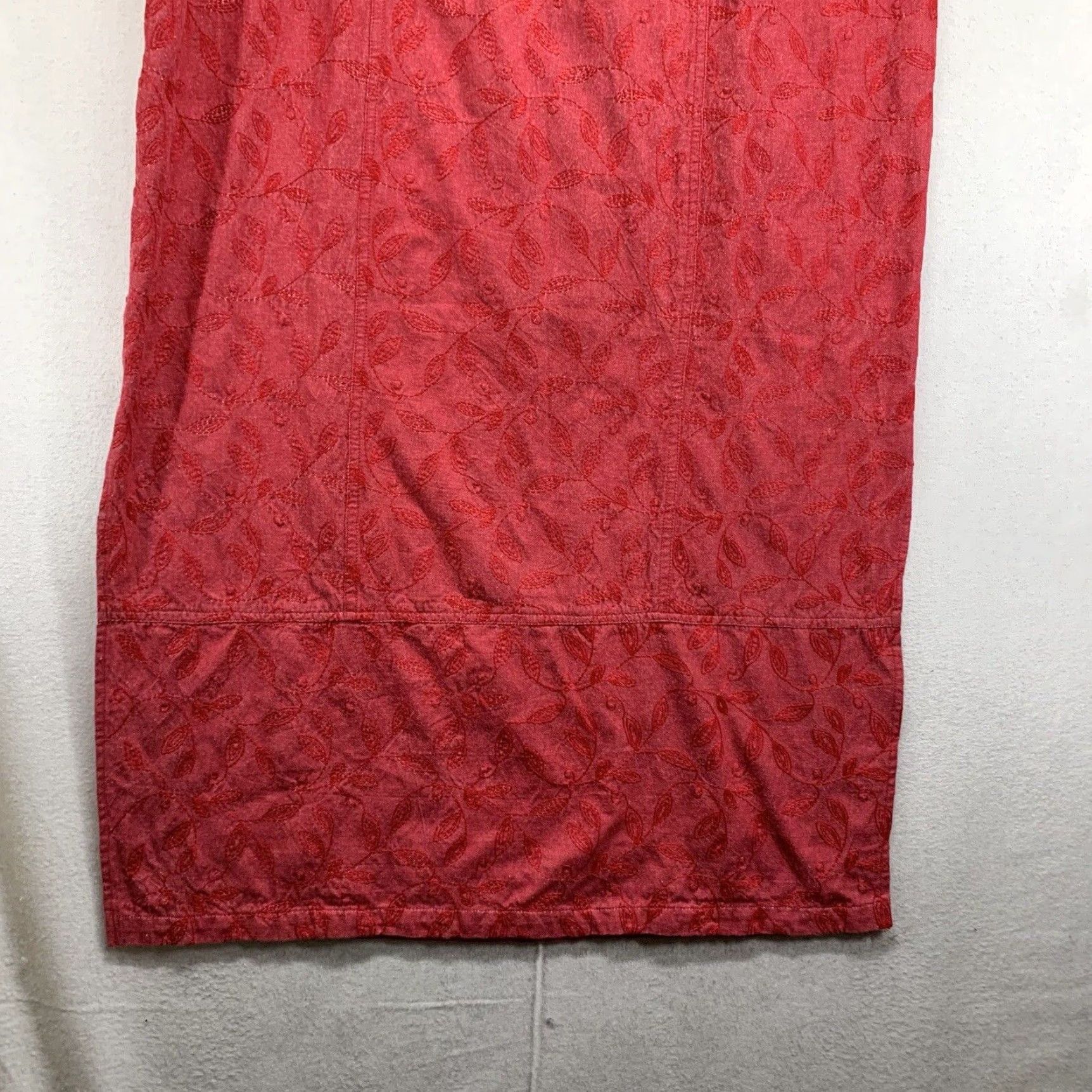 Vintage VINTAGE River Chase Women's Midi Skirt Size 16 Bohemian Floral Cotton Red Pink Embroidered 80s 90s Casual Party Size 38" / US 16 / IT 52 - 3 Thumbnail
