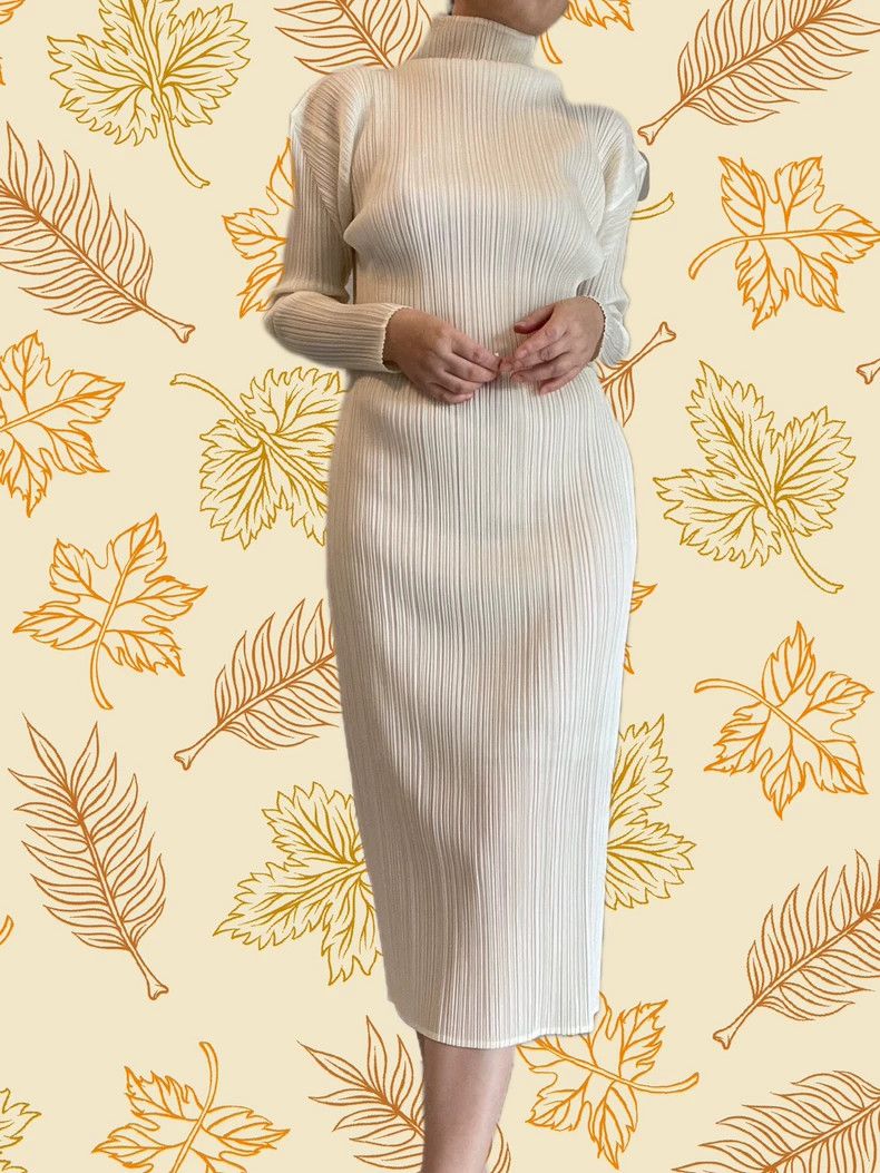 Issey Miyake Issey Miyake size:2 A white long-sleeved dress with right- Size M / US 6-8 / IT 42-44 - 1 Thumbnail