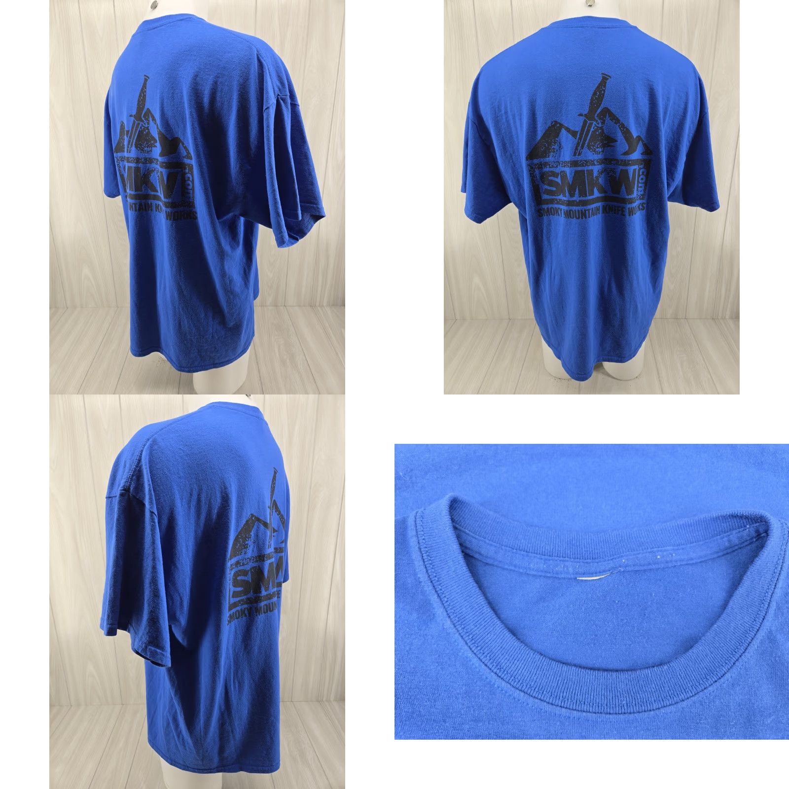 Logo 7 Mens 2XL Blue Smoky Mountain Knife Works Shirt SMKW Logo T-Shirt Short Sleeve Graphic Print Men Size US XXL / EU 58 / 5 - 8 Thumbnail