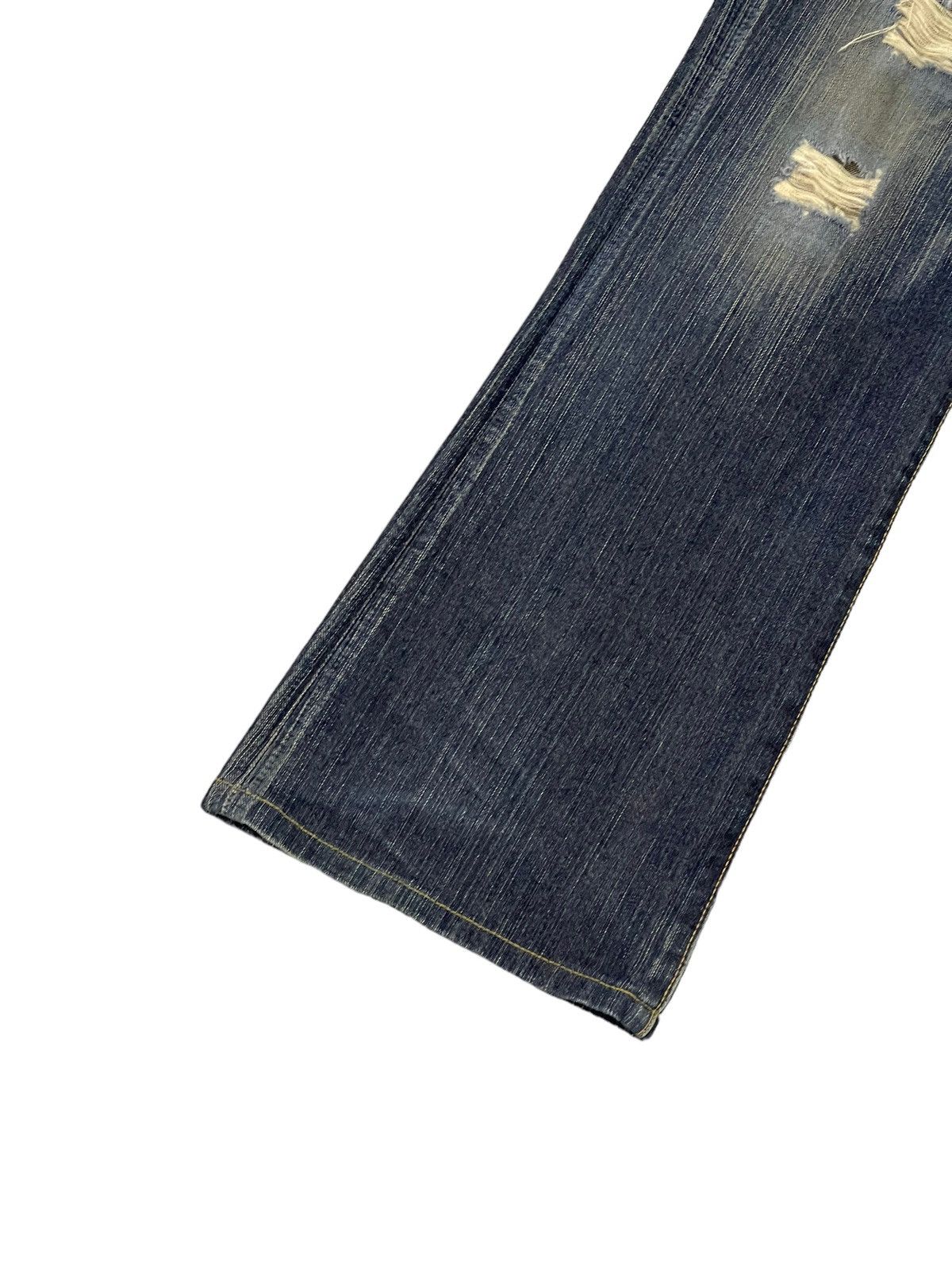 Japanese Brand Flare Jeans Edwin Japan Thrashed Distress Boot Cut 6🟦2 Size US 34 / EU 50 - 5 Thumbnail