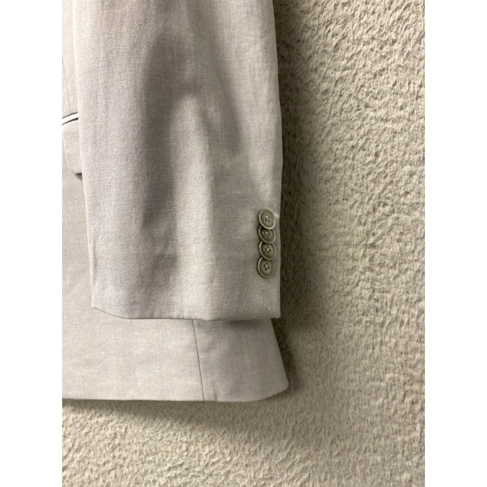 Tommy Hilfiger Tommy Hilfiger Mens Sport Coat Blazer Gray Cotton Spandex Slim Modern Fit 41R Regular Notch Lapel Double-Vented Four-Button Sleeves Two-Button Front Size 42R - 2 Thumbnail