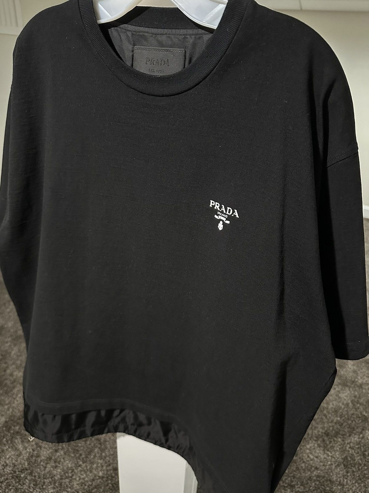 Prada Prada Jersey & Re-Nylon Logo Black T-Shirt Size US XL / EU 56 / 4 - 4 Thumbnail