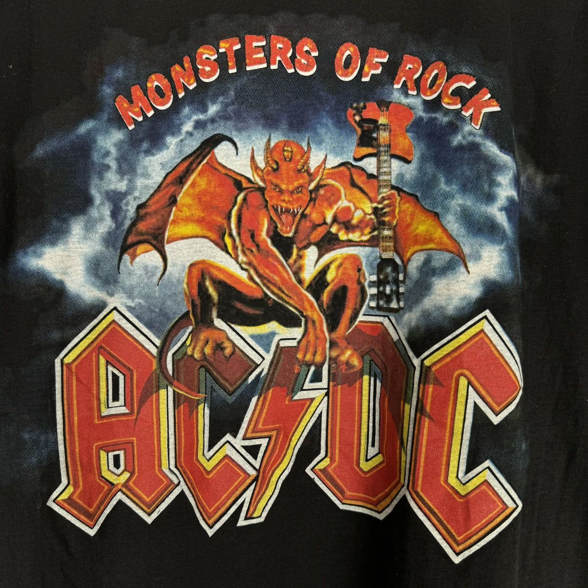 AC/DC Vintage 90s AC/DC Monsters Of Rock Euro Rock T Shirt Size US XL / EU 56 / 4 - 4 Thumbnail