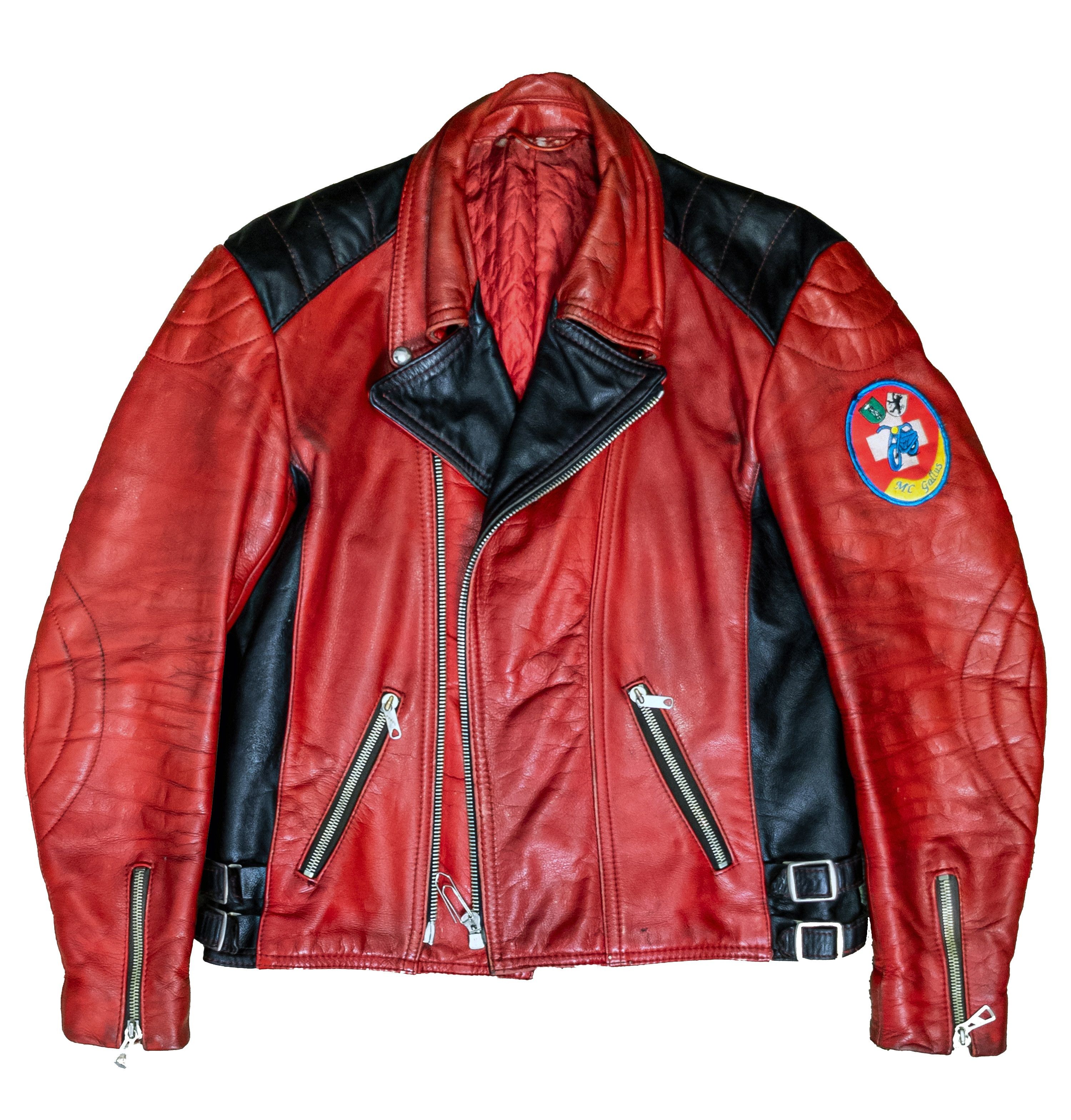Vintage 1970s HARRO rare vintage two-tone leather biker jacket Size US L / EU 52-54 / 3 - 2 Thumbnail