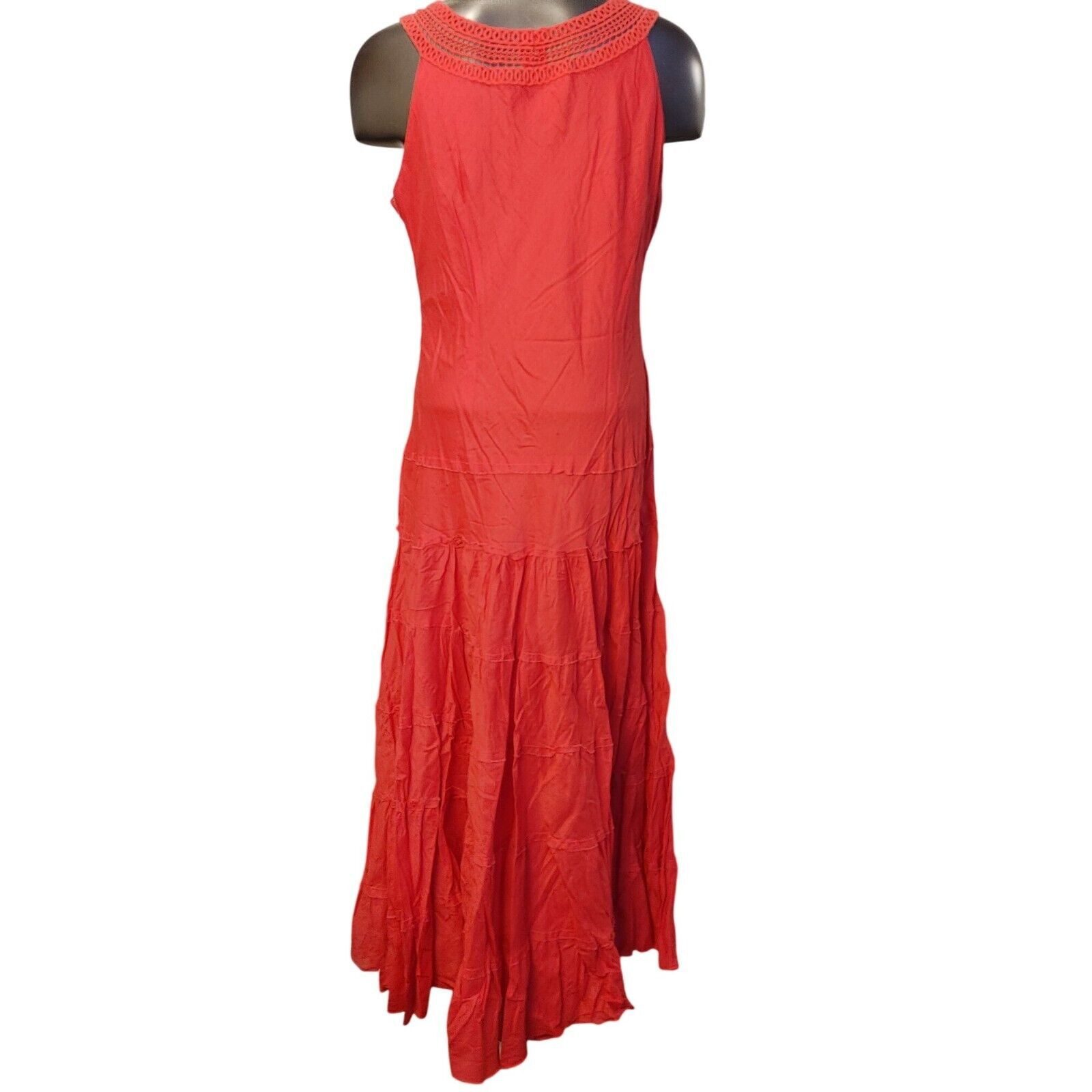 Jones New York Jones New York Women's Red Sleeveless Maxi Dress 16 Size XXL / US 16-18 / IT 52-54 - 2 Thumbnail