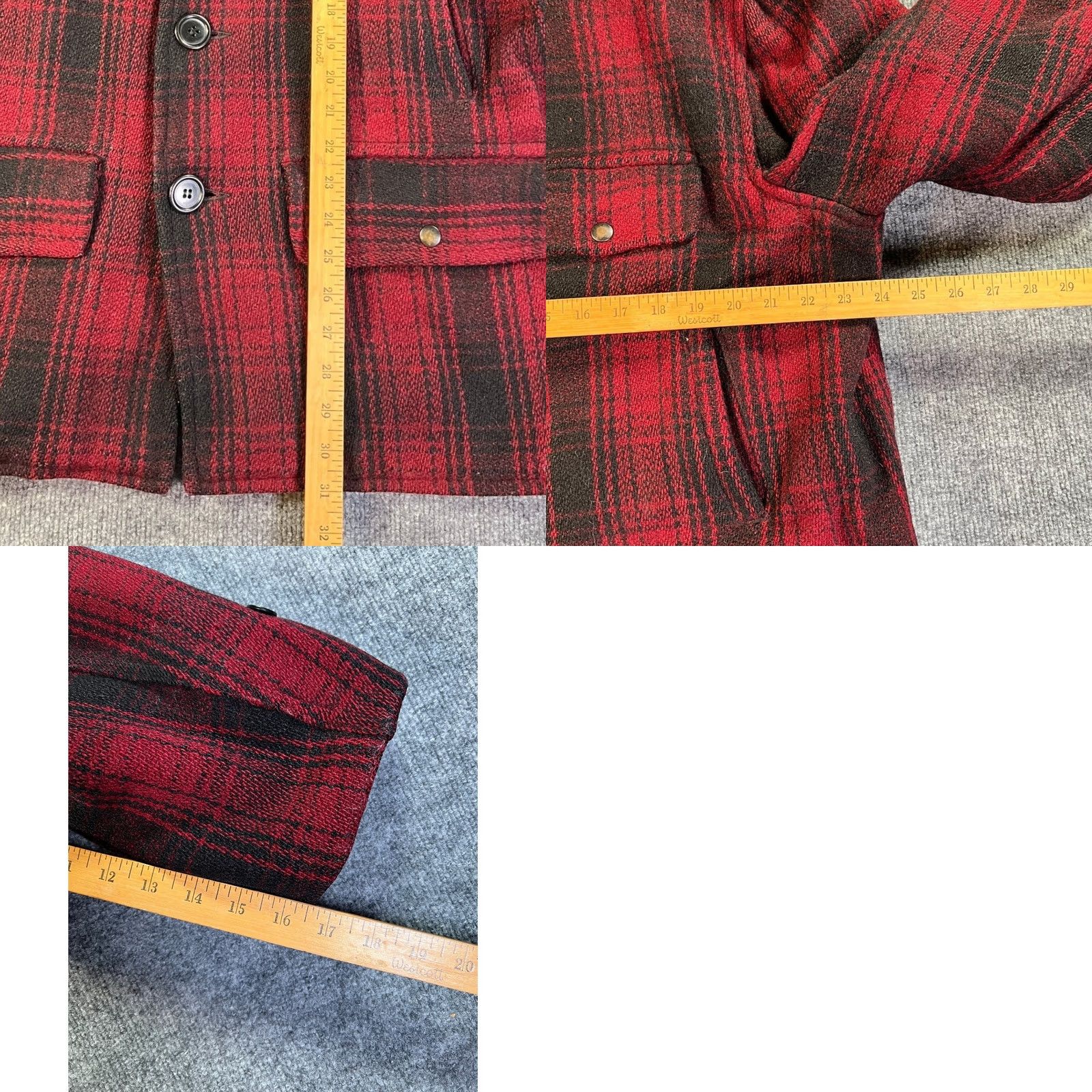 Carter's VINTAGE Carter's H.W. Carter & Sons Wool Hunting Jacket Mens XL Red Black 1950s Size US XL / EU 56 / 4 - 9 Thumbnail