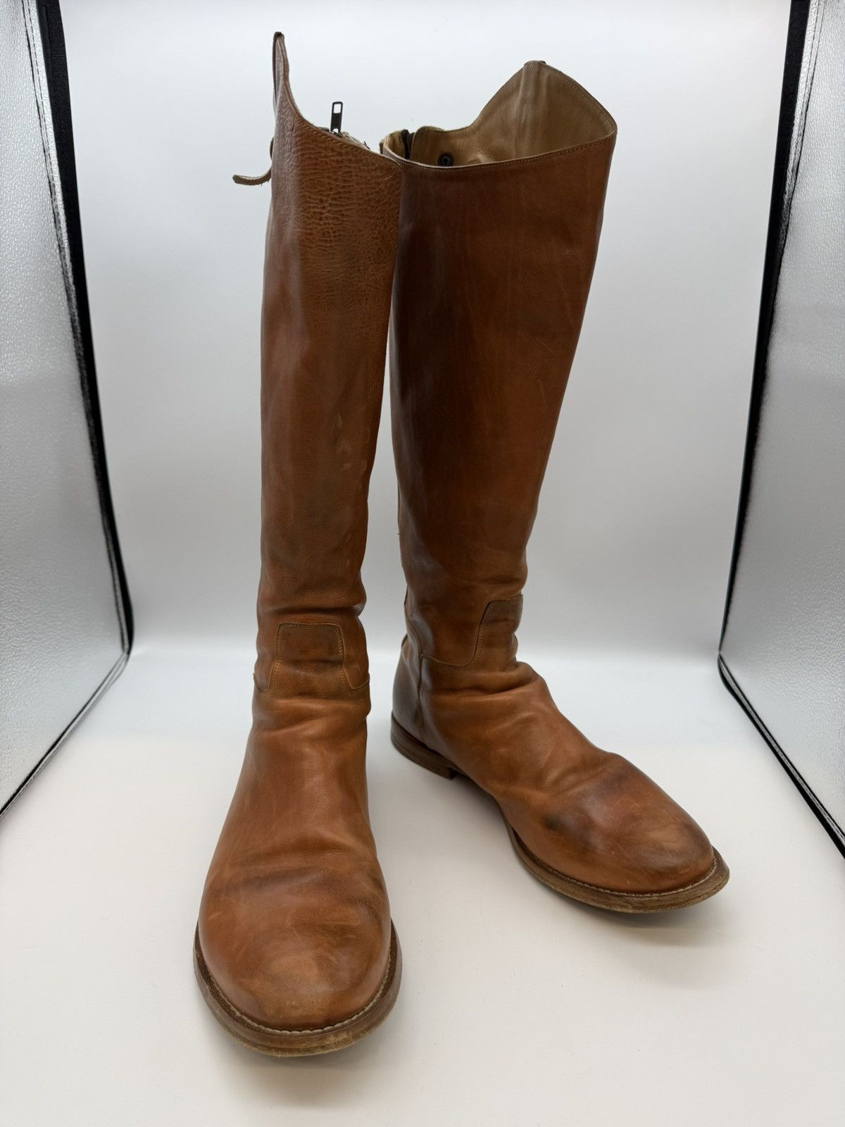 Alexander McQueen Alexander McQueen Tan Leather Knee-High Riding Boots Size US 11 / EU 44 - 1 Thumbnail