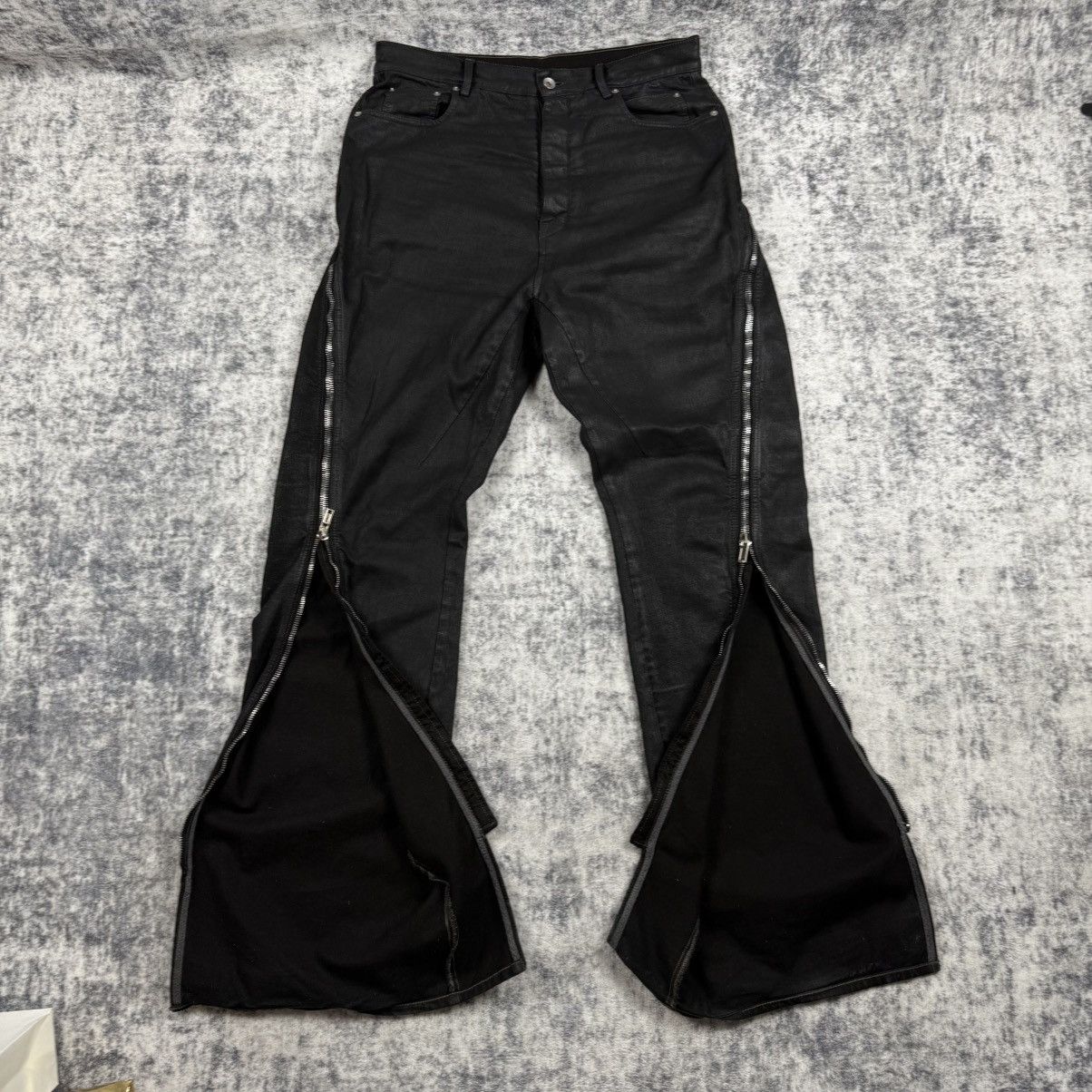 Rick Owens Rick Owens Bolan Banana High Slim Fit Waxed ‘Black’ Jeans Size US 34 / EU 50 - 1 Thumbnail