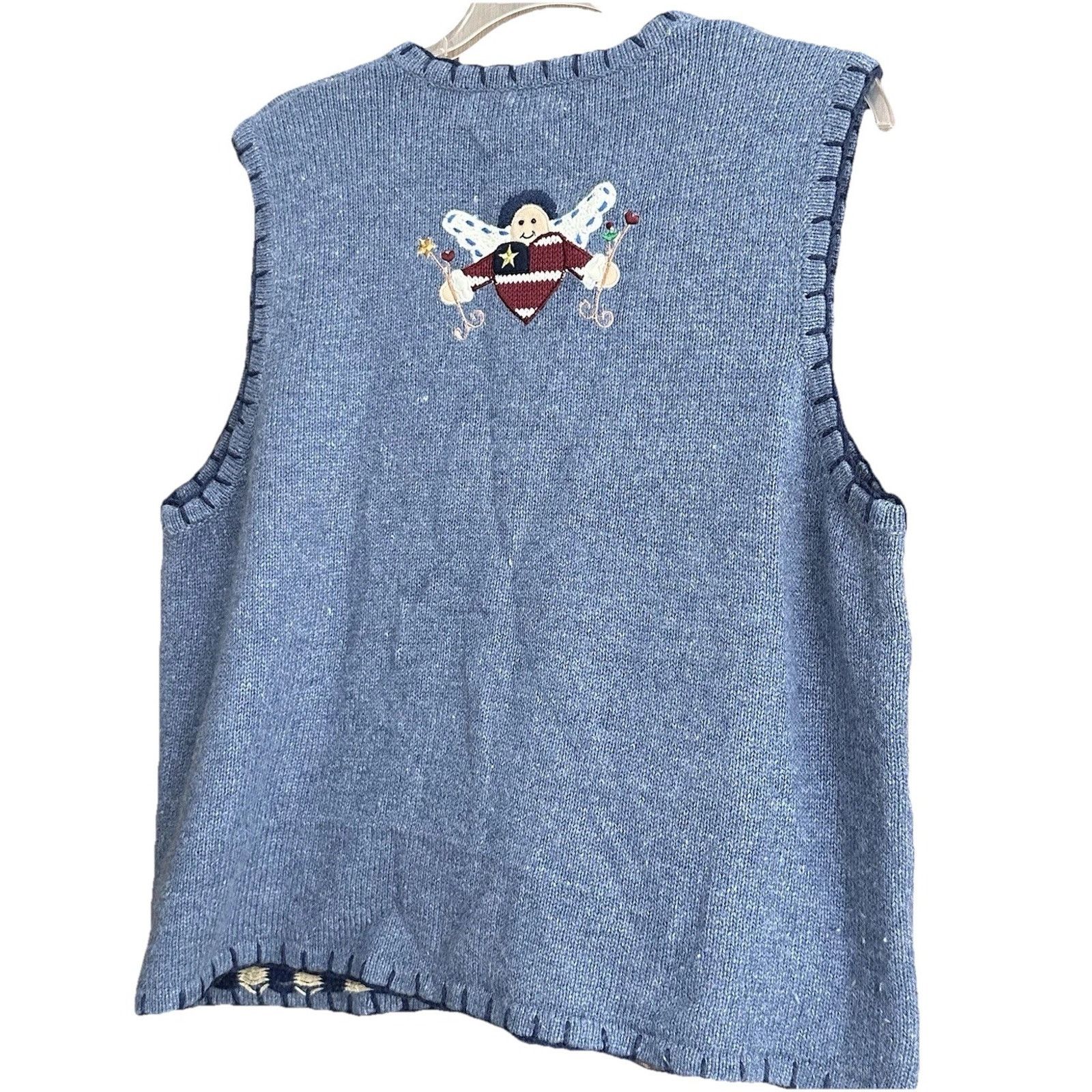 Other Segue Noel Vintage L Christmas Sweater Vest EUC Embroidered Size L / US 10 / IT 46 - 3 Thumbnail
