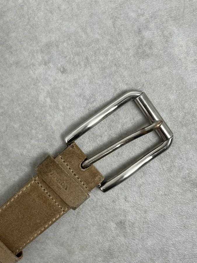 Prada 2000s Prada Camel Eroded Leather Belt Size ONE SIZE - 4 Thumbnail