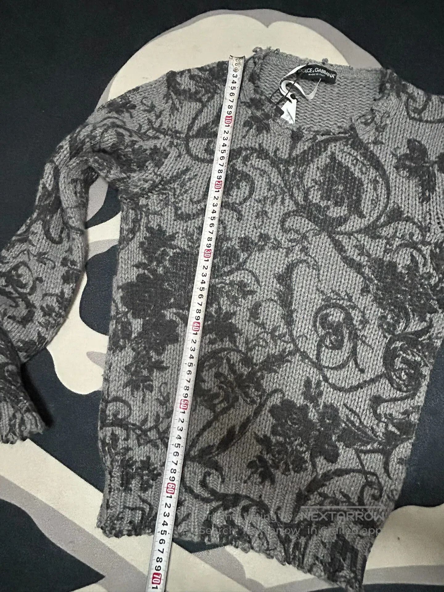 Dolce & Gabbana Dolce & Gabbana Knit Sweater with Iris Pattern. Size L / US 10 / IT 46 - 6 Thumbnail