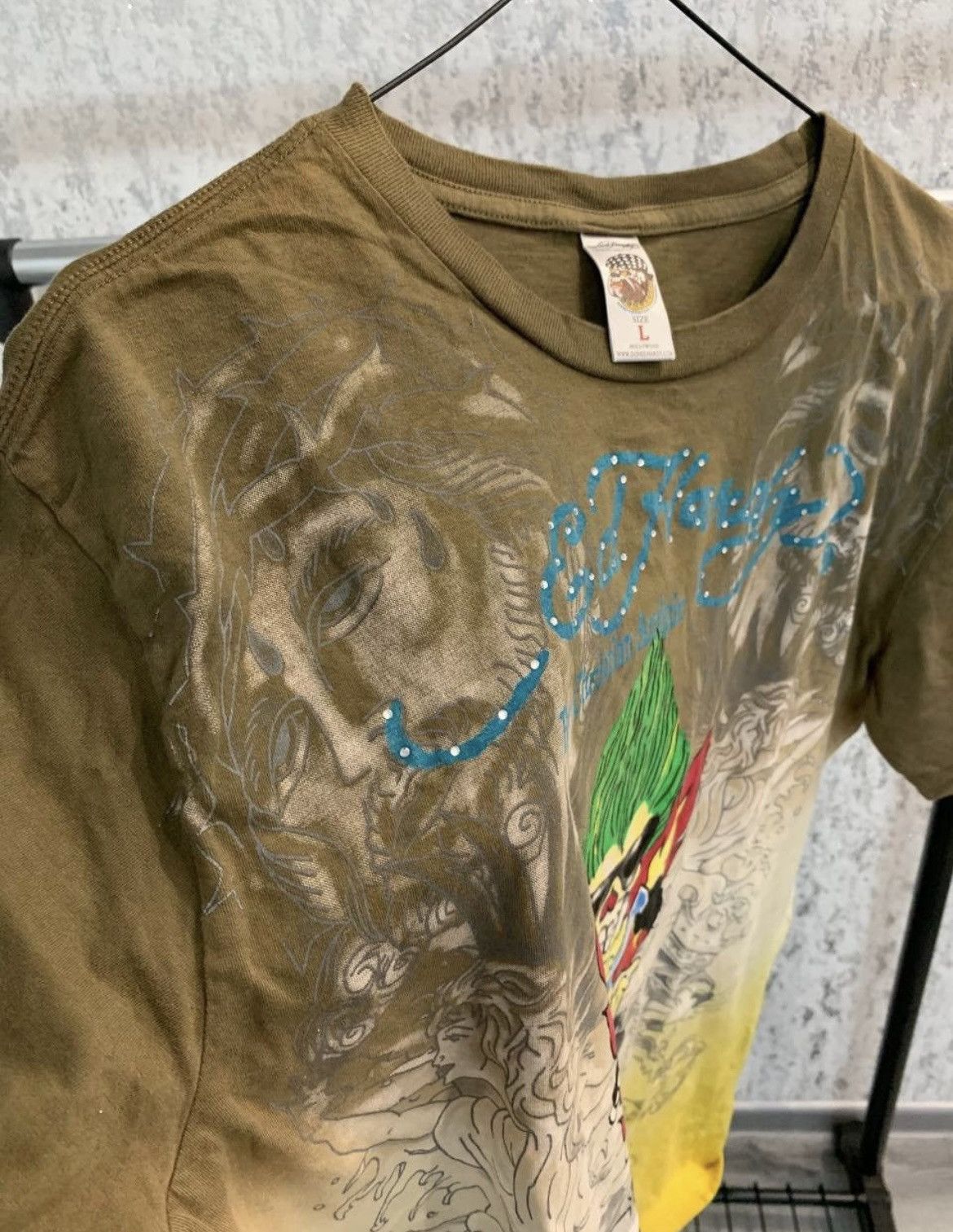 Christian Audigier × Ed Hardy × Vintage Vintage Ed Hardy By Christian Audigier T-shirt Big Logo Tee Size US L / EU 52-54 / 3 - 6 Thumbnail