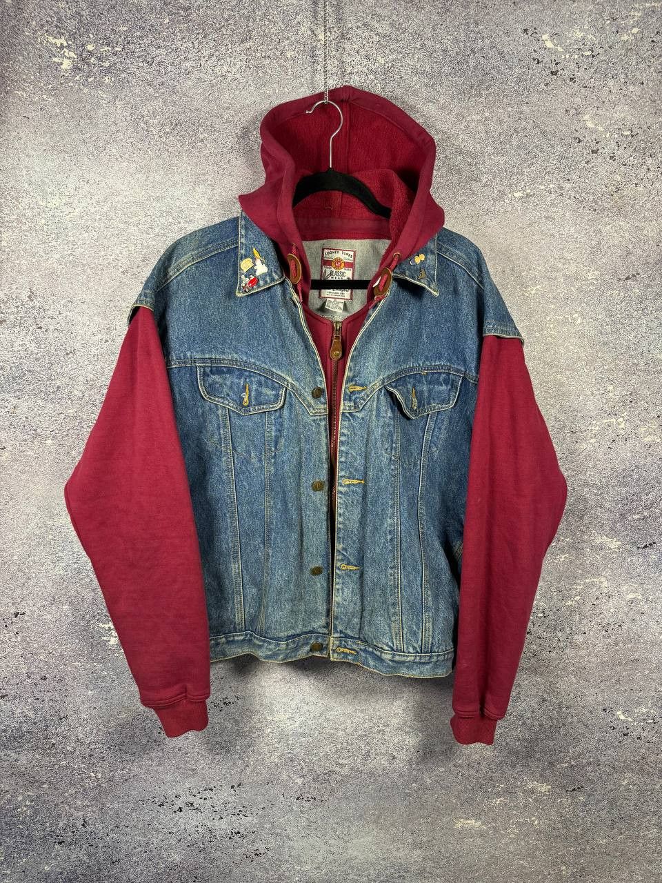 Vintage × Warner Bros ALL FOLKS LOONELY TUNES 1995 WB Hoodie Vest Jacket Denim XL Size US XL / EU 56 / 4 - 2 Thumbnail