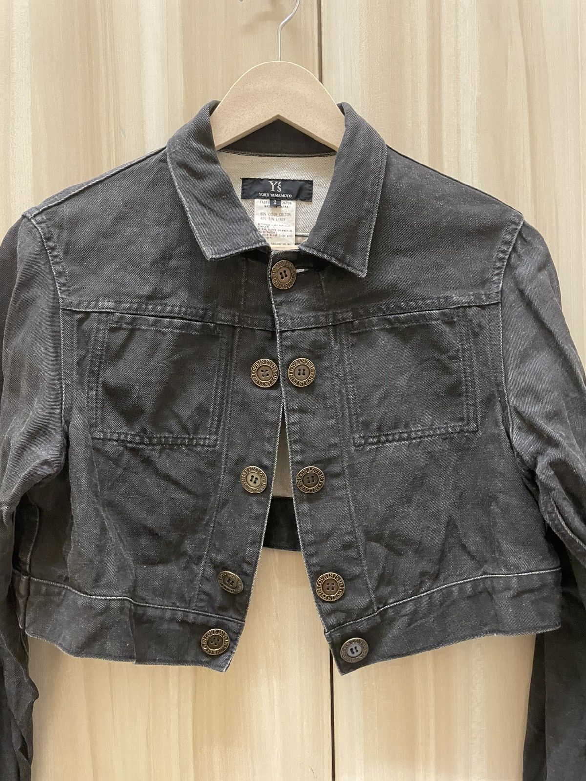 Yohji Yamamoto Y's Yohji Yamamoto Crop Denim Jacket Size M / US 6-8 / IT 42-44 - 3 Thumbnail